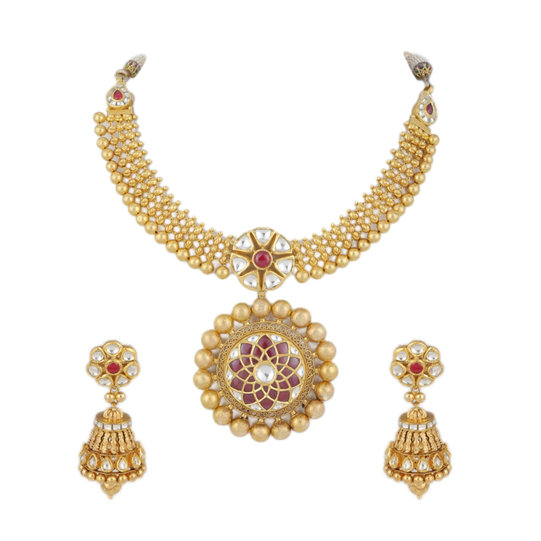 The A0029 Gold Short Necklace Set
