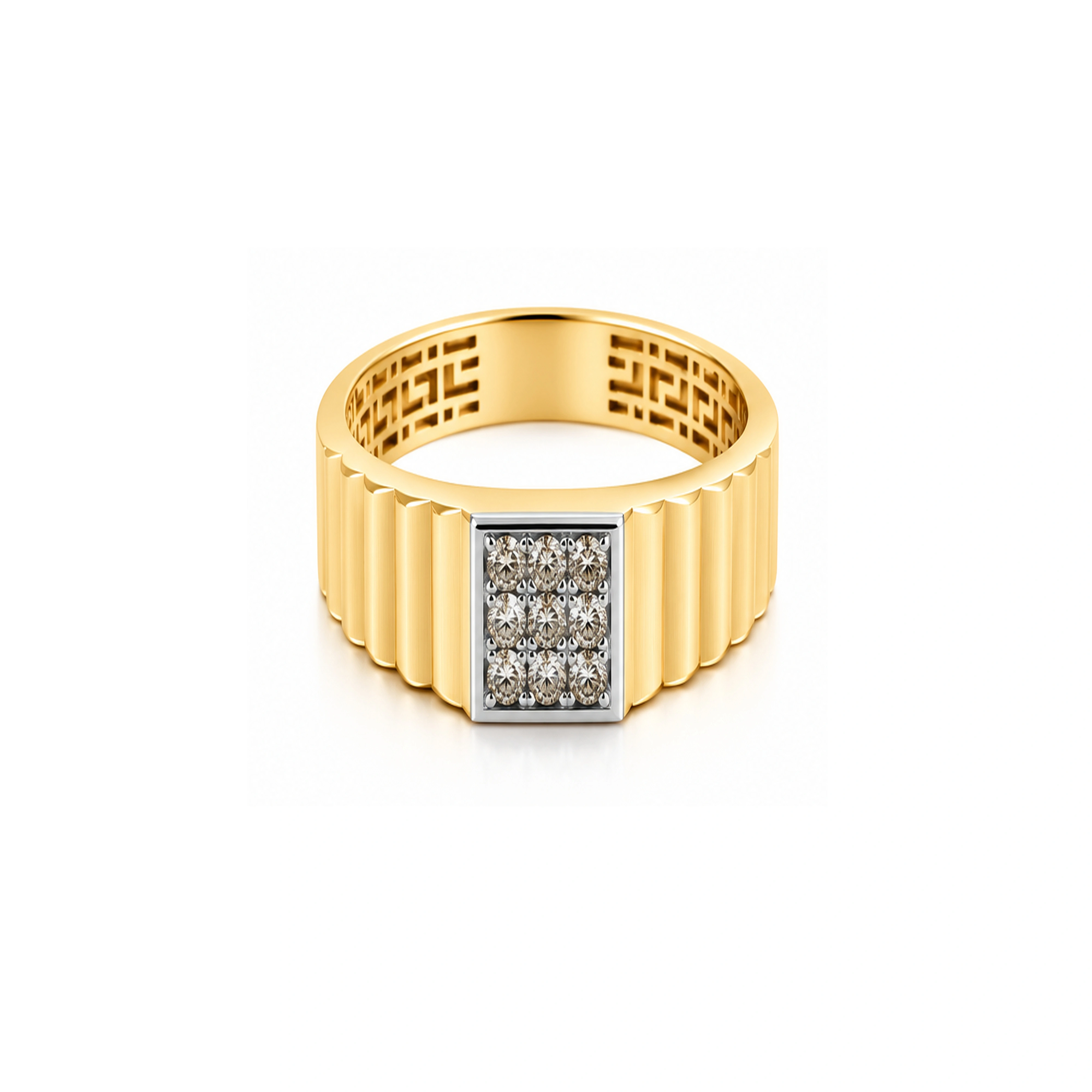 The Architectural Crest Diamond Gents Ring