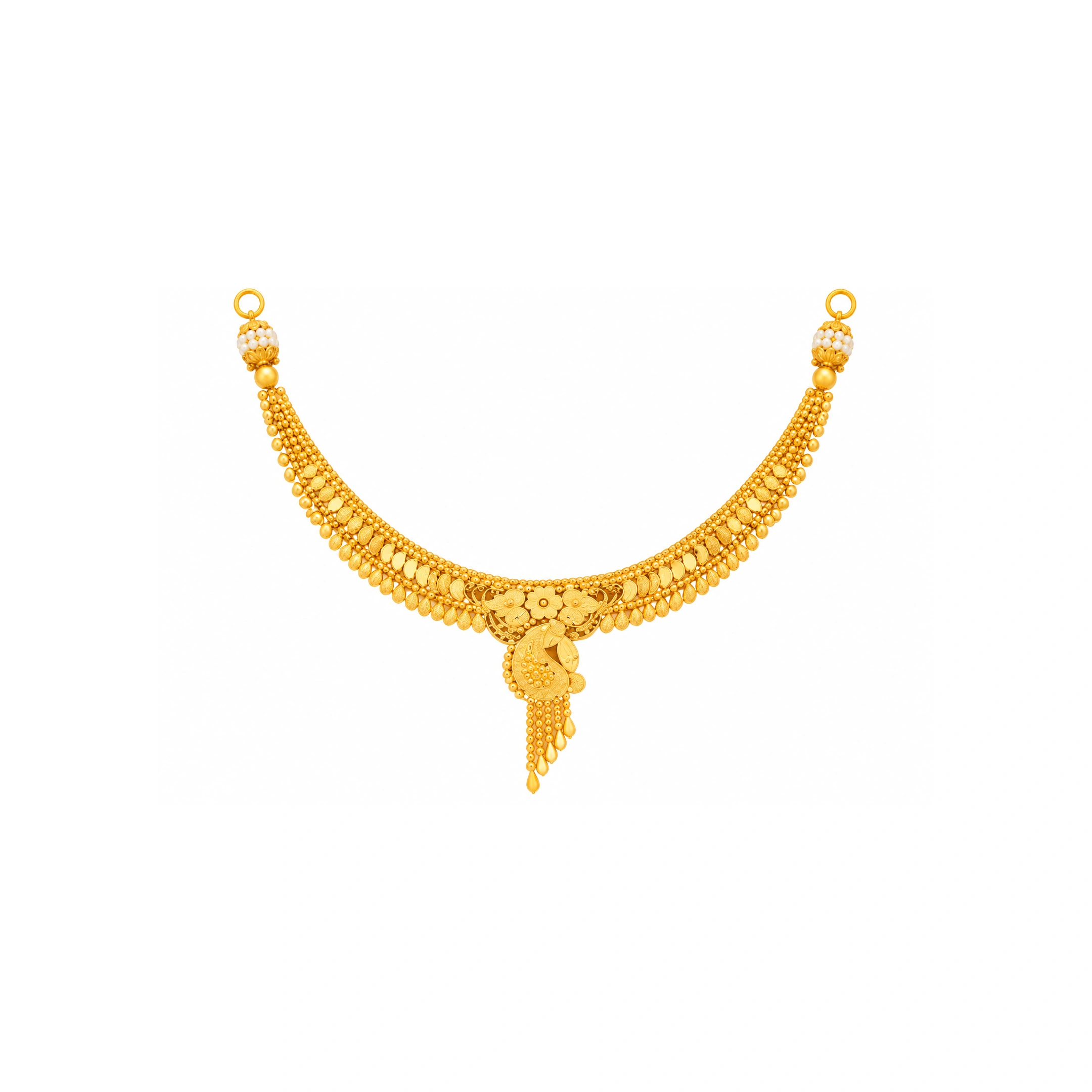The GSS001610198 Gold Short Necklace Set