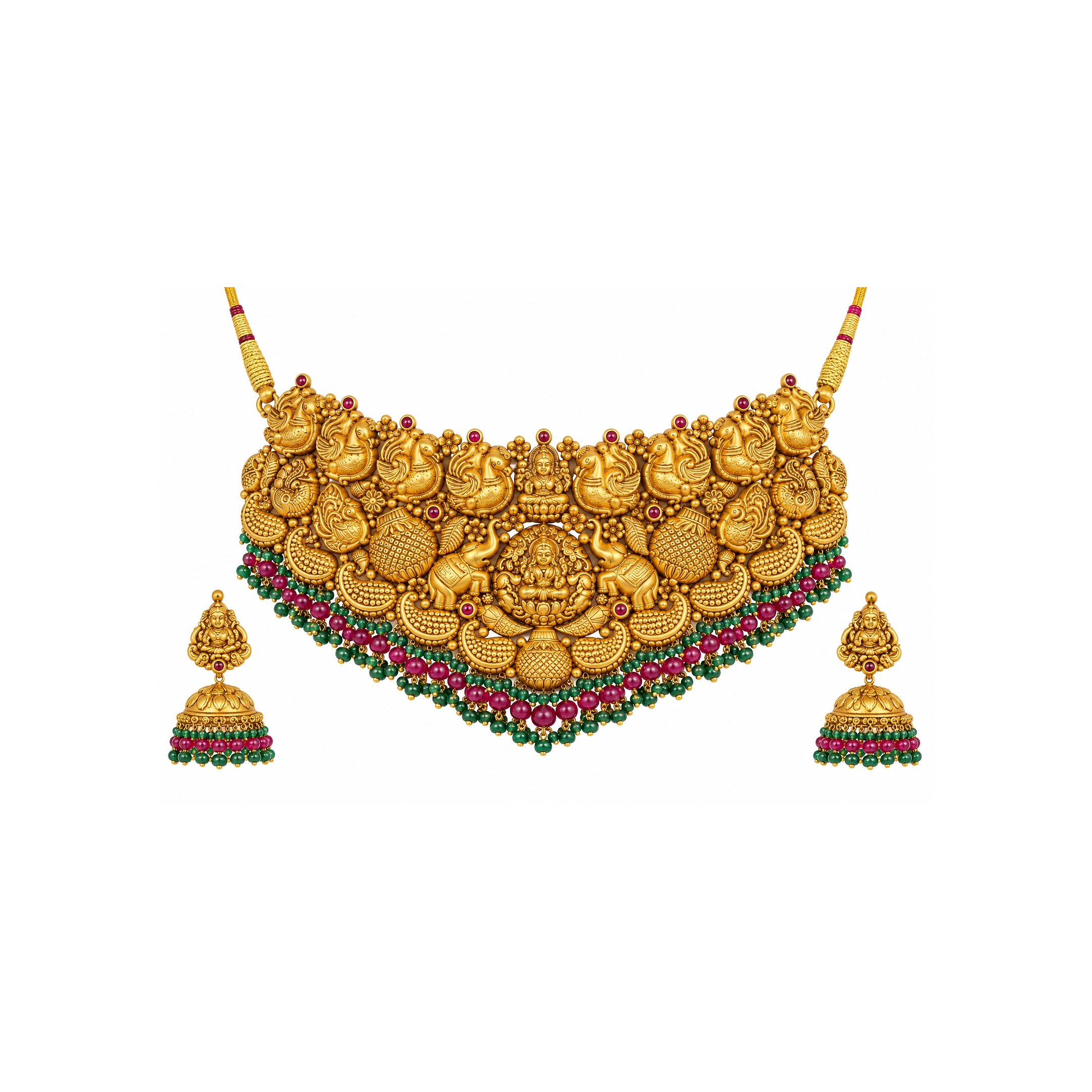 The GSS003110137 Gold Short Necklace Set