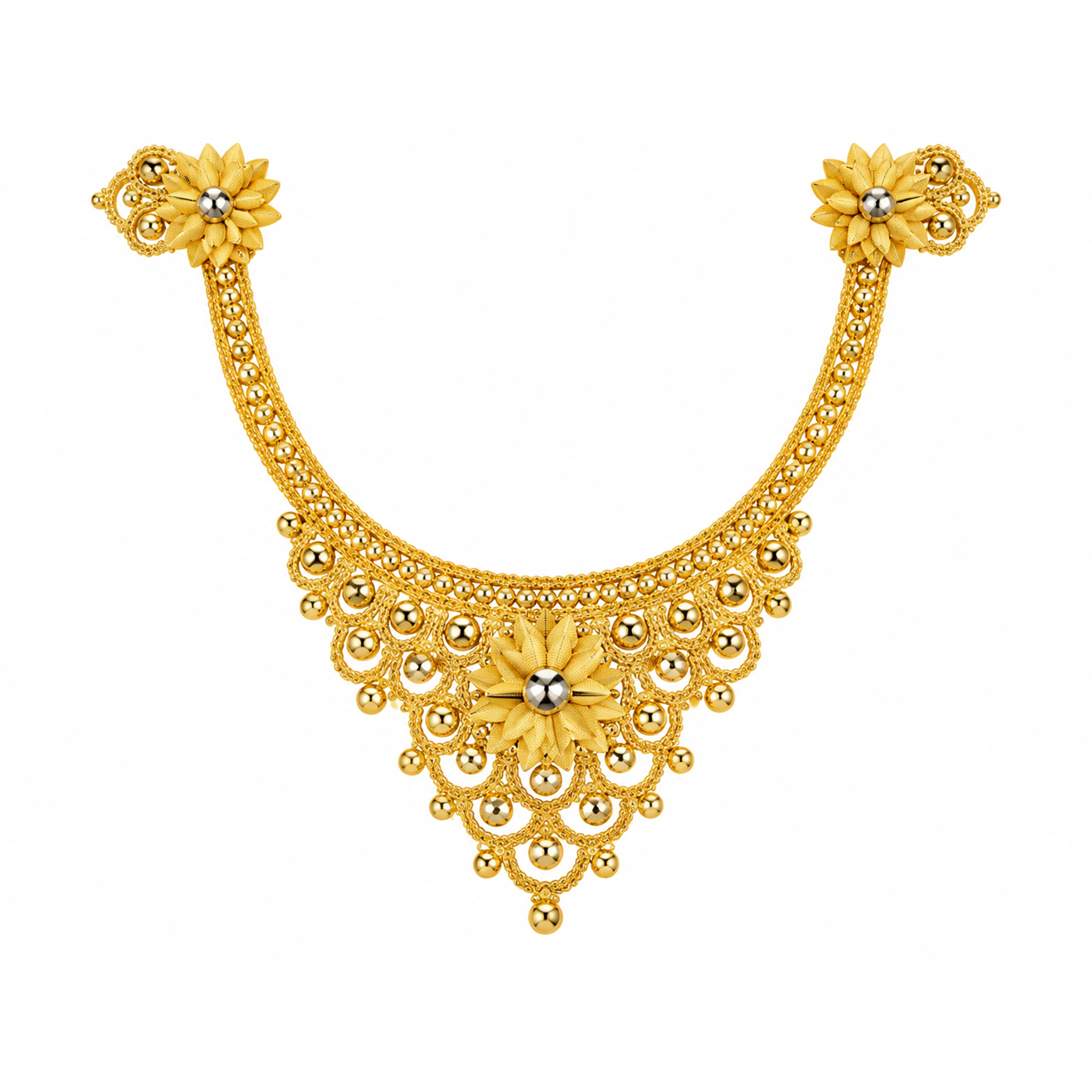 The GSS006400481 Gold Short Necklace Set