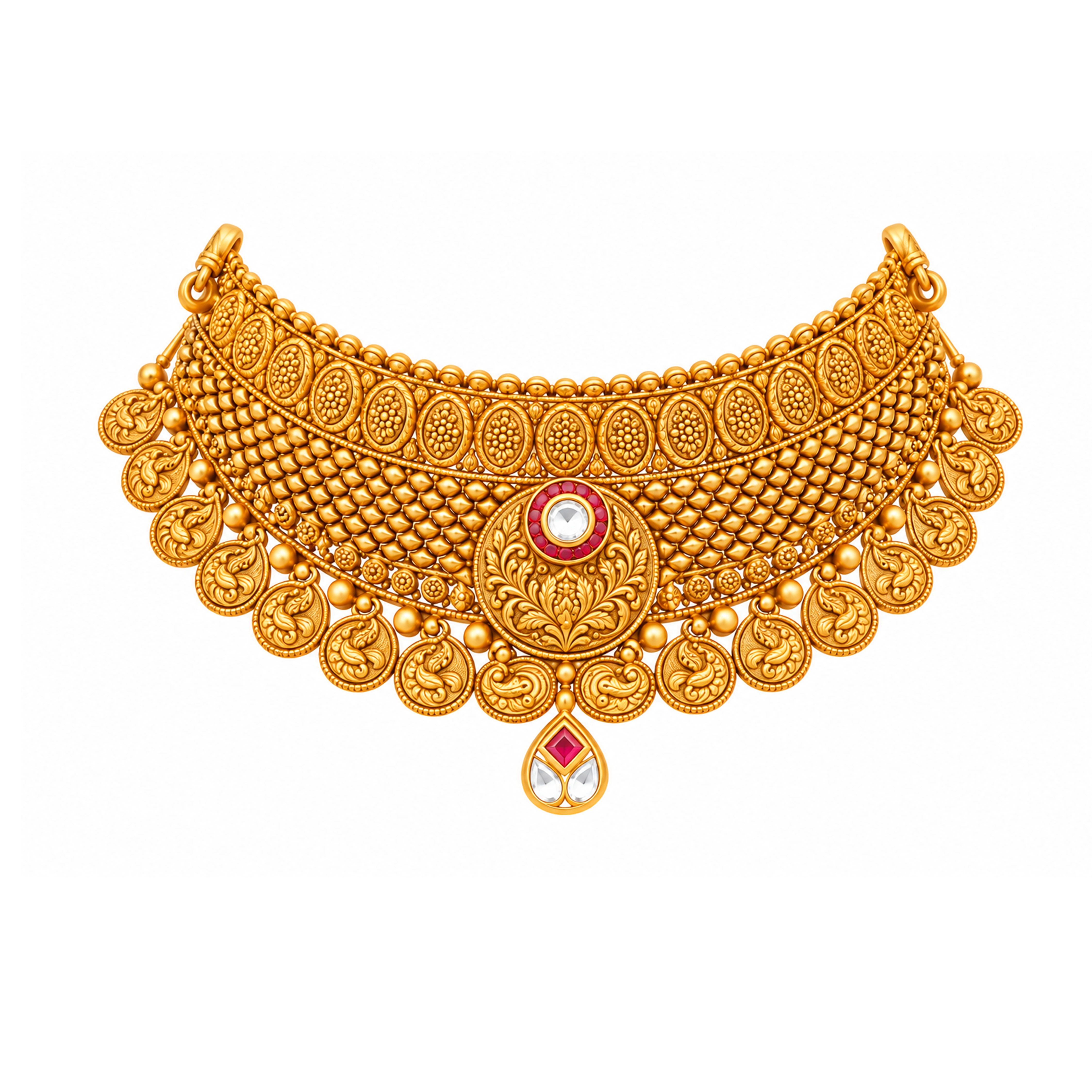 The GSS011010492 Gold Short Necklace Set