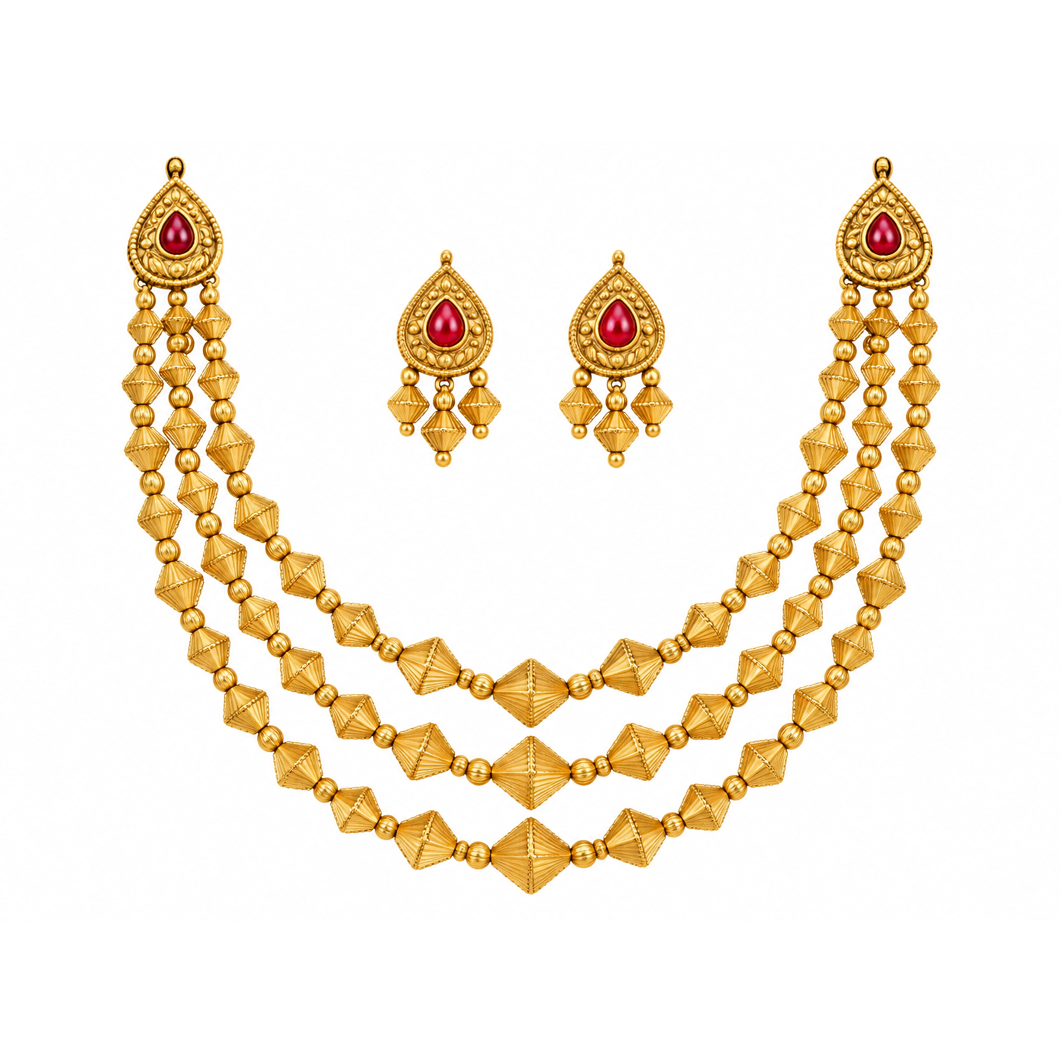 The GSS011010827 Gold Short Necklace Set
