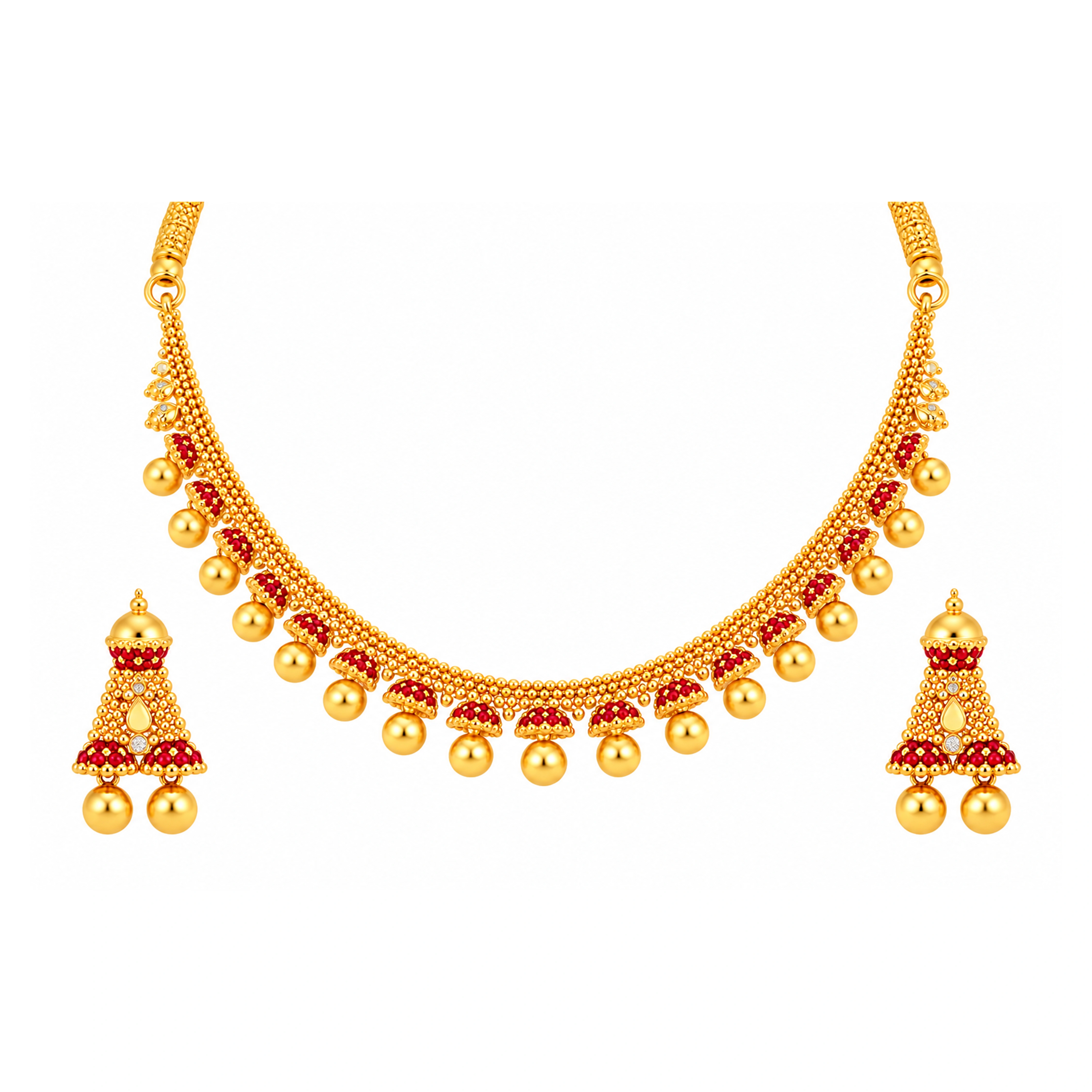 The GSS01151045 Gold Short Necklace Set