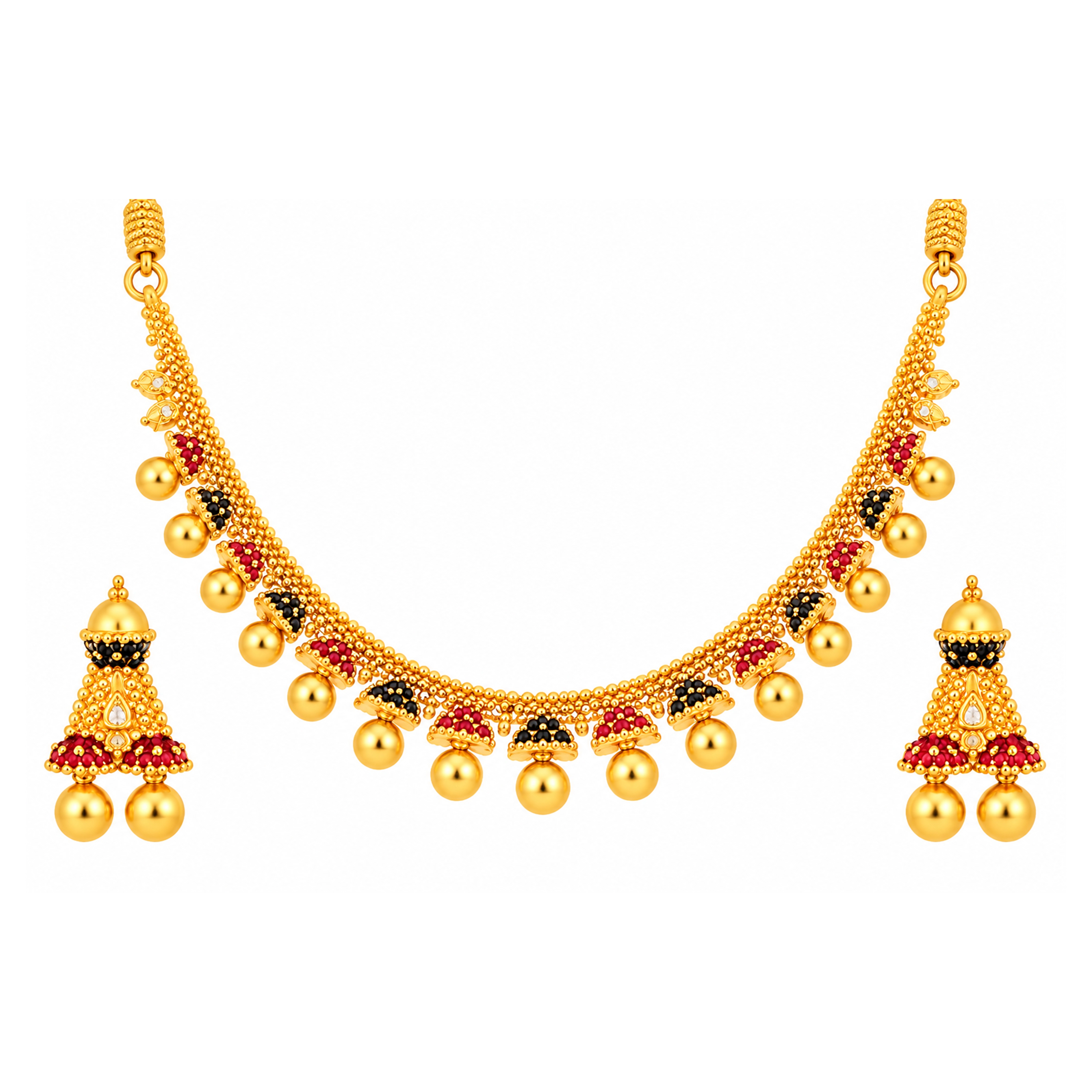 The GSS01151046 Gold Short Necklace Set