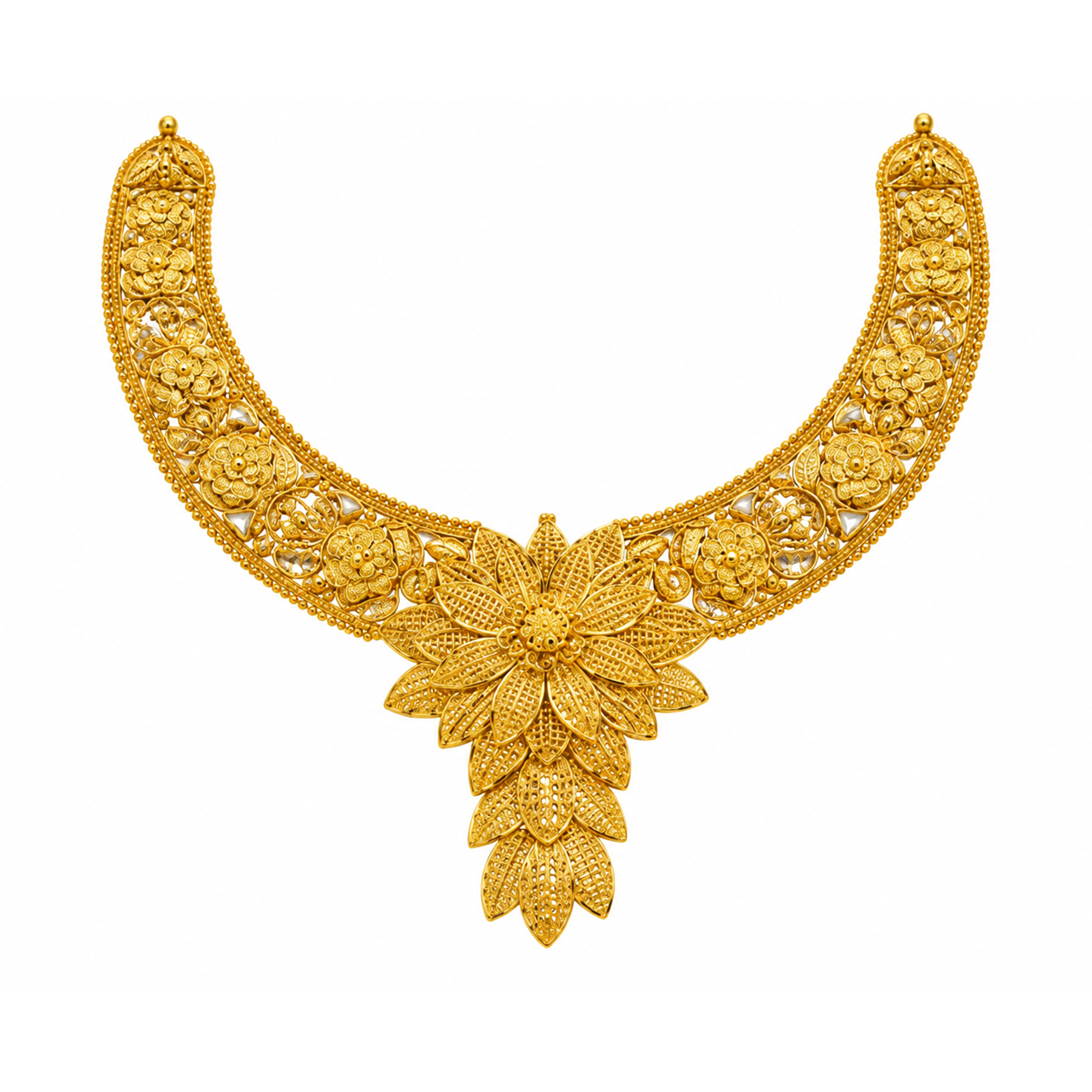 The GSS011810011 Gold Short Necklace Set