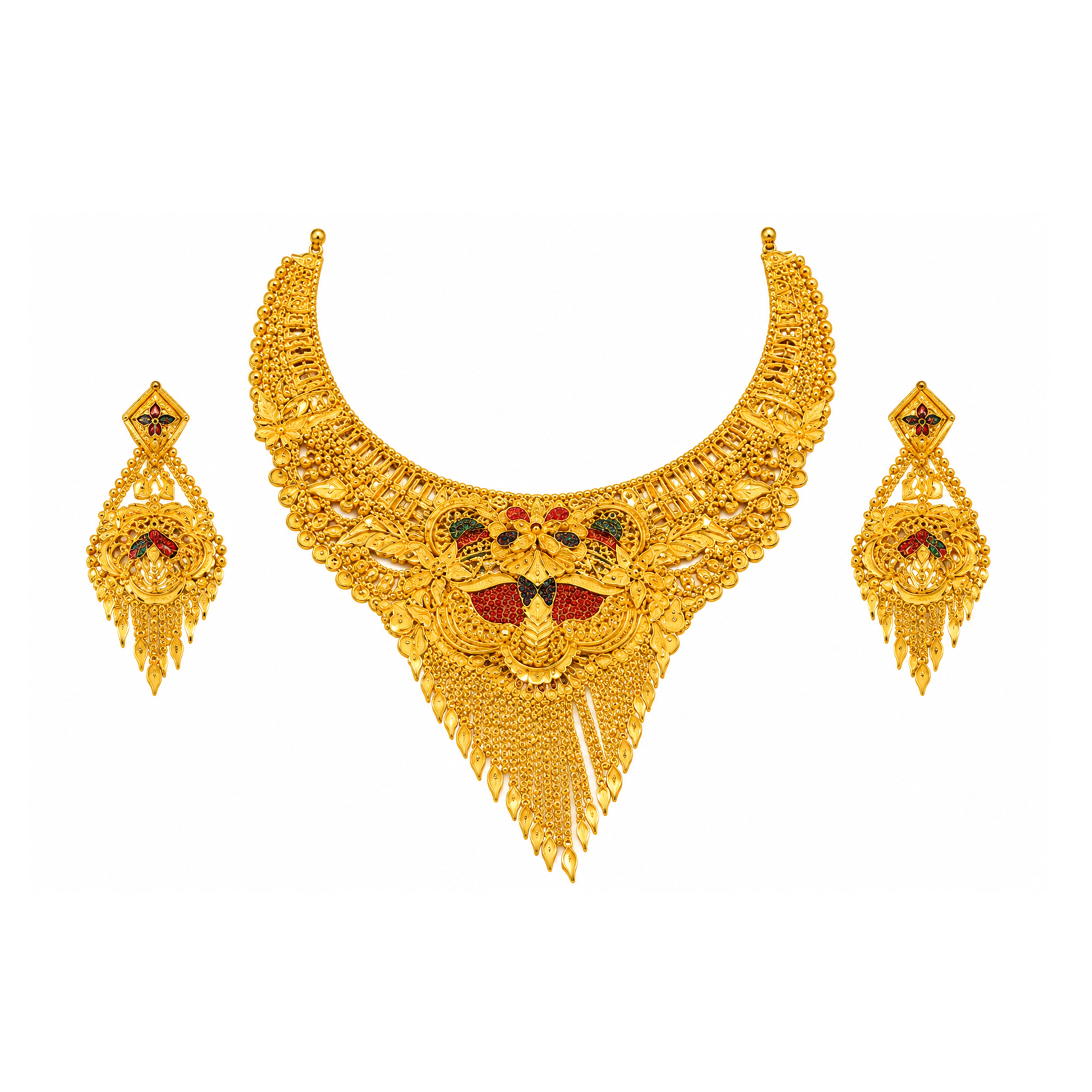 The GSS011910014 Gold Short Necklace Set