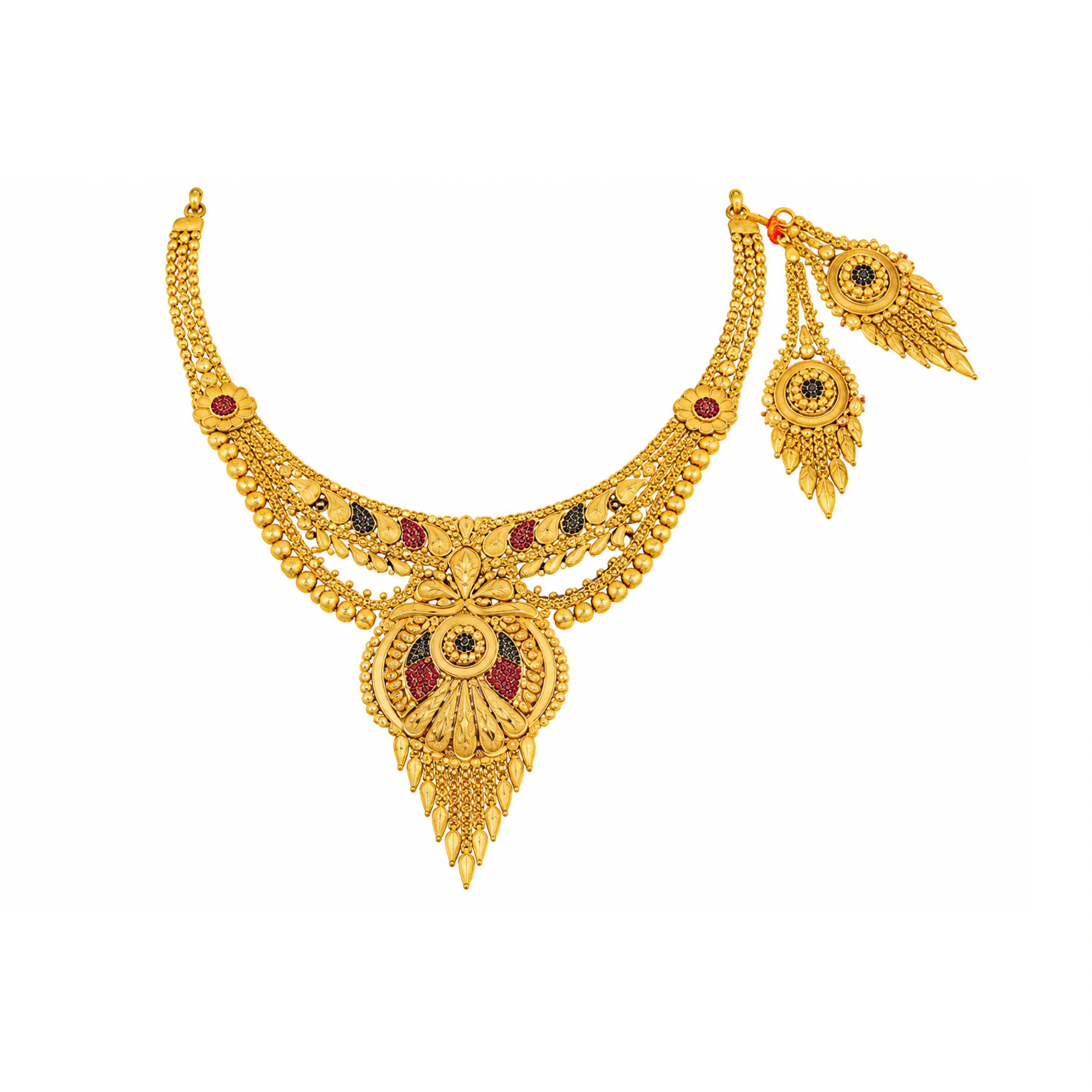The GSS011910015 Gold Short Necklace Set