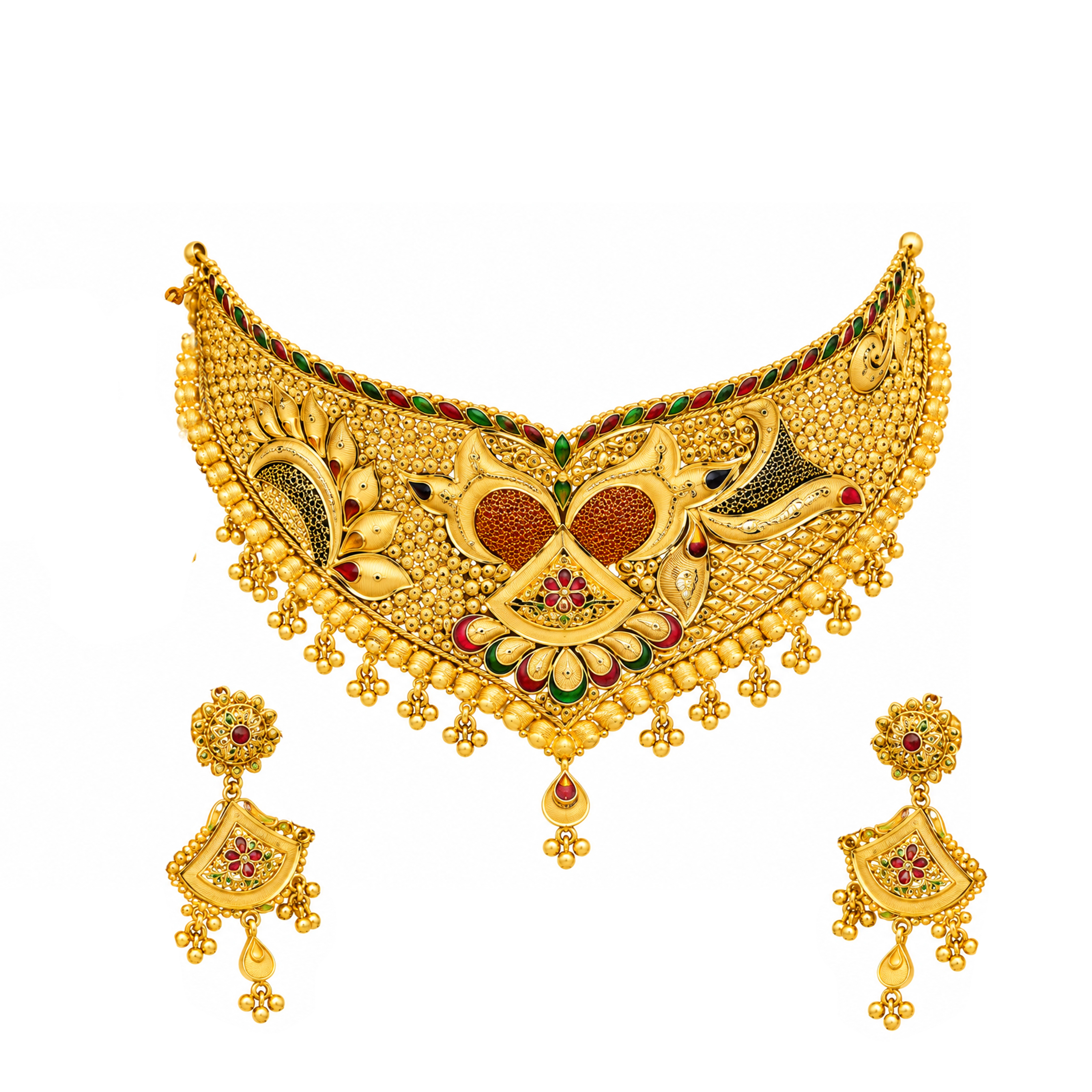 The GSS012310002 Gold Short Necklace Set