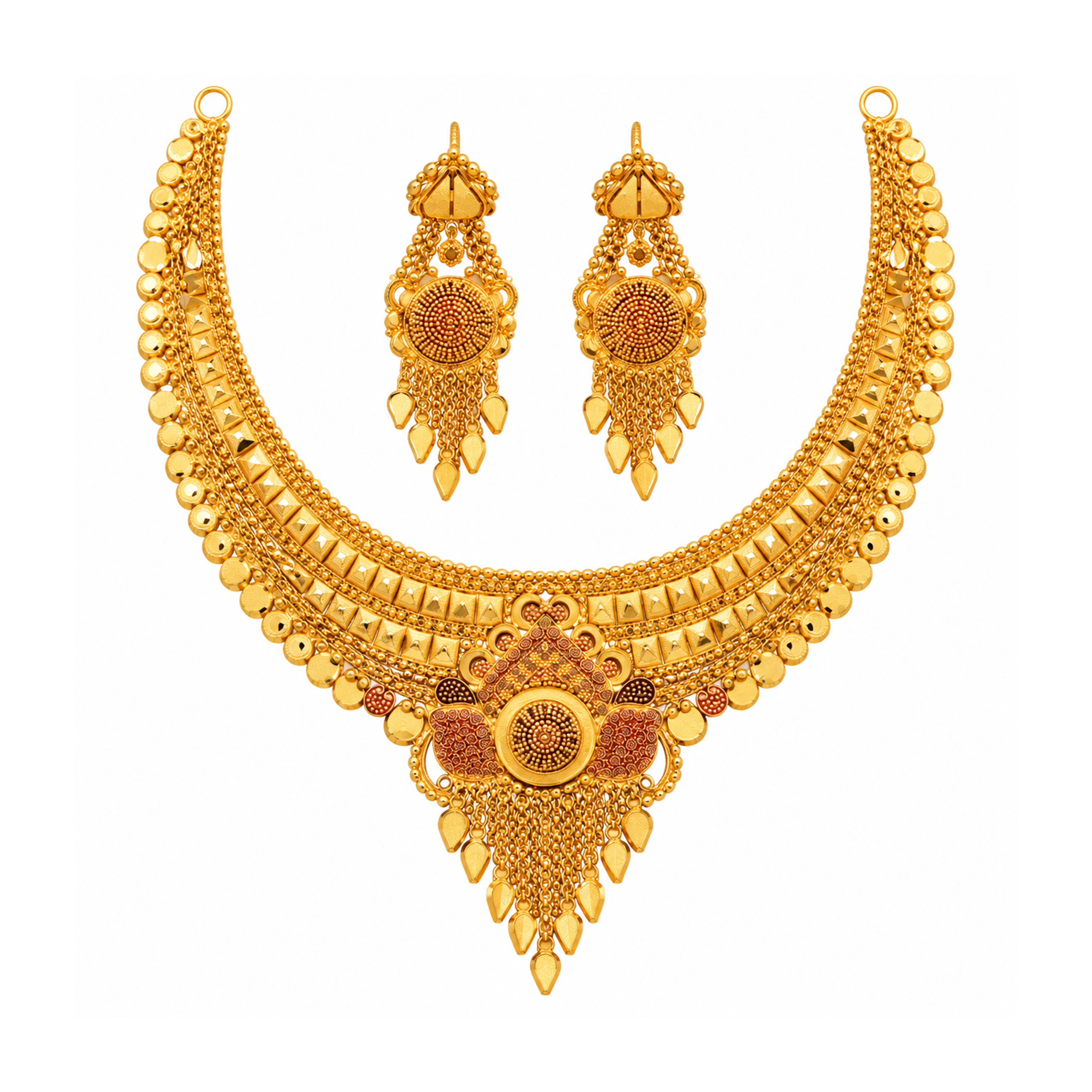 The GSS012910282 Gold Short Necklace Set