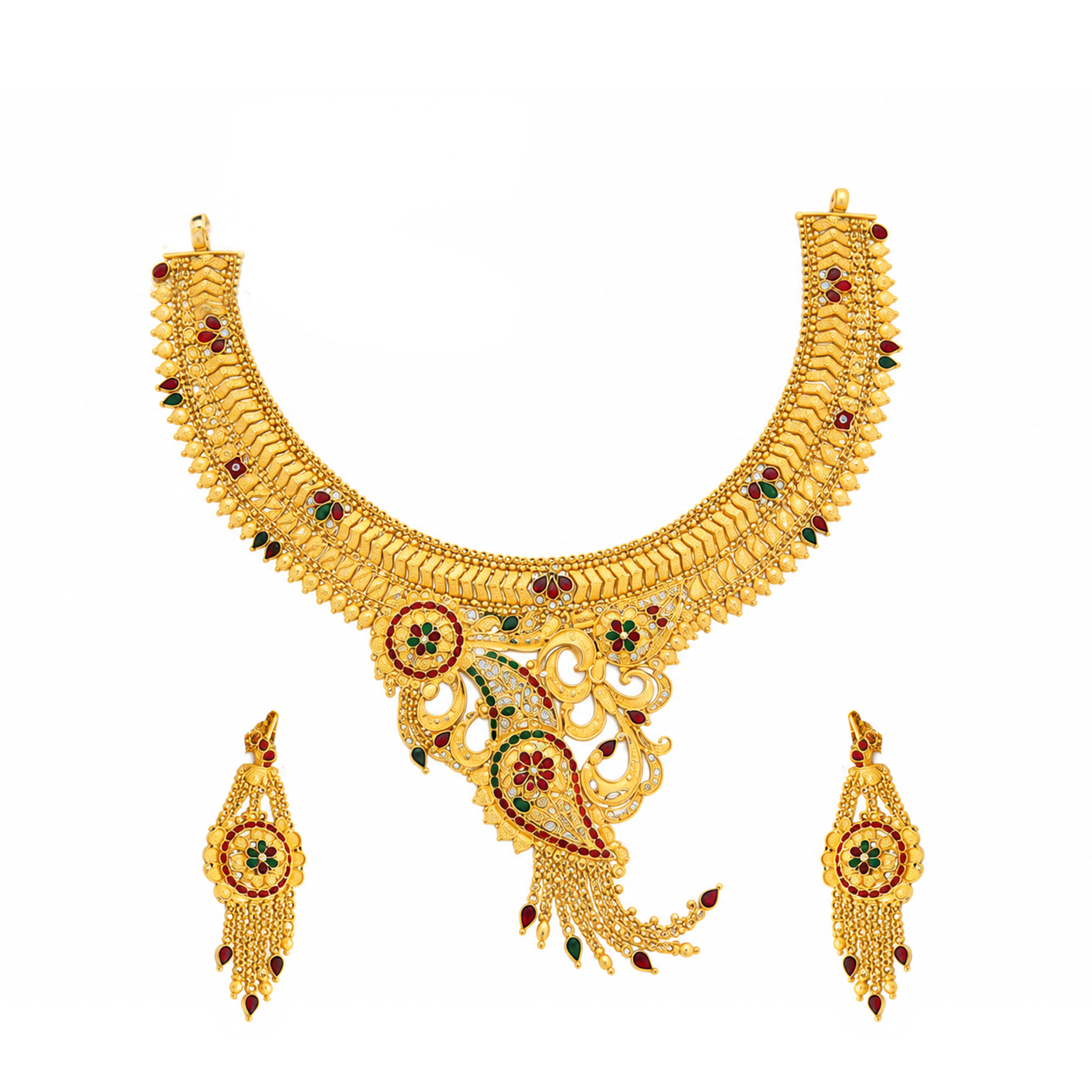 The GSS012910544 Gold Short Necklace Set