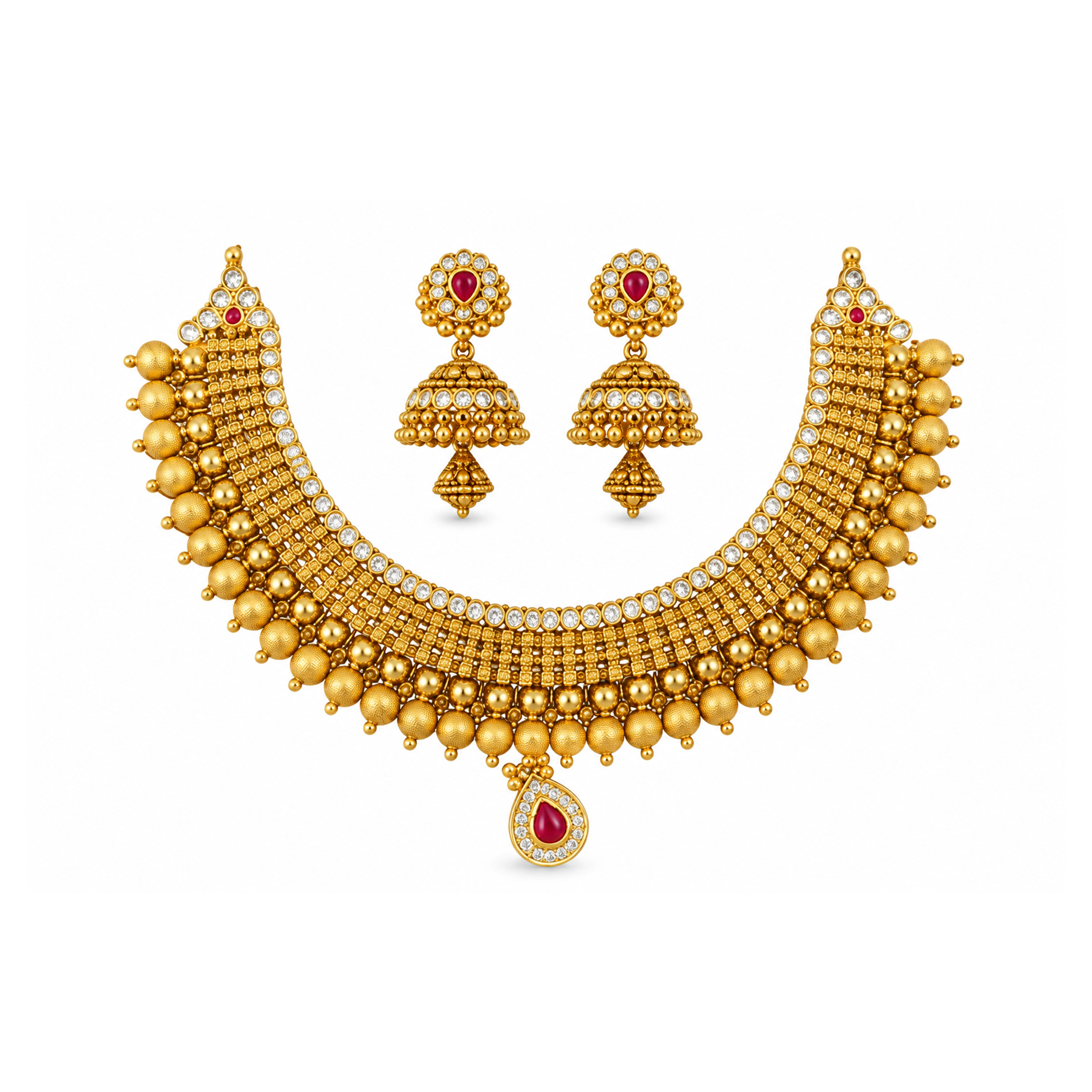 The GSS013310010 Gold Short Necklace Set