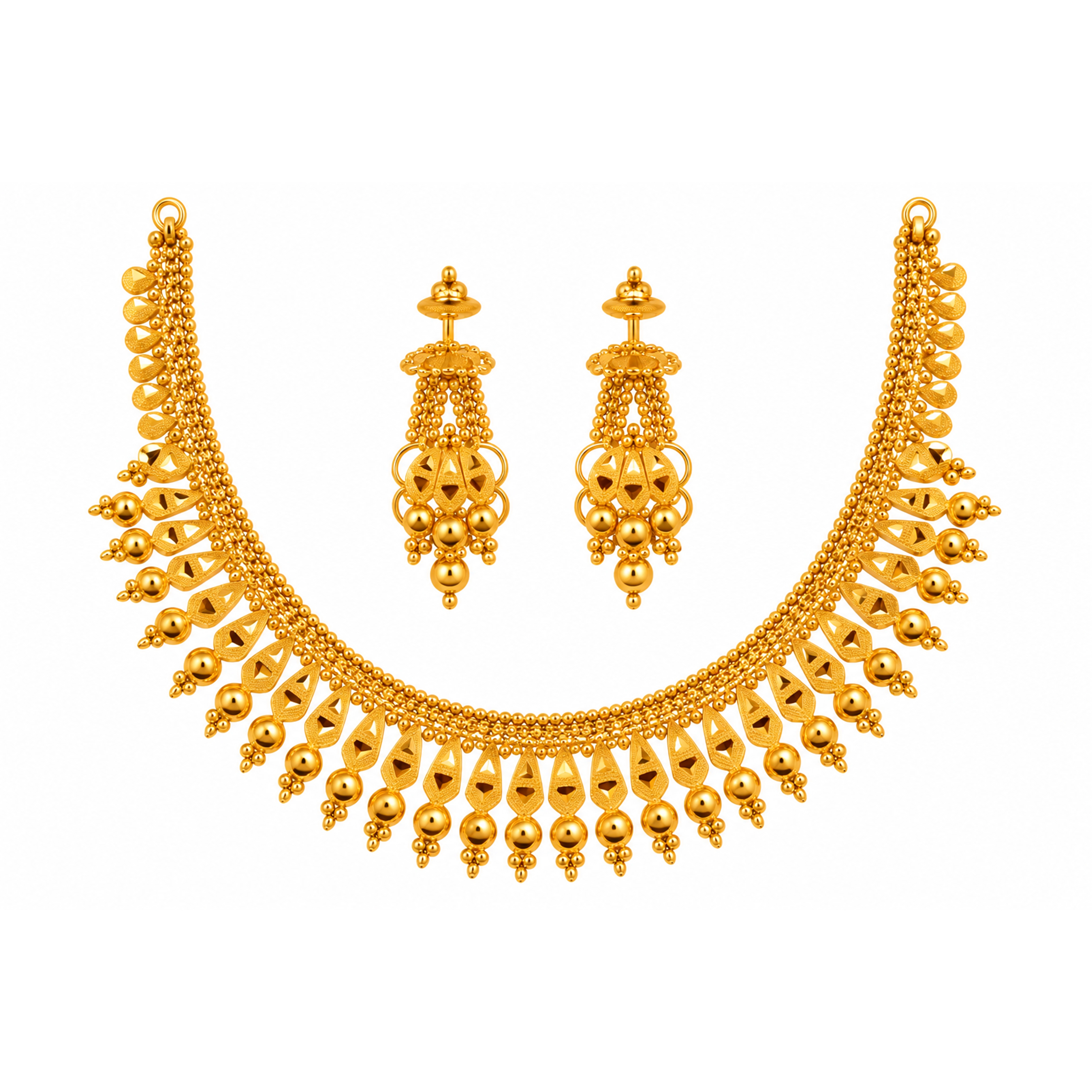 The GSS013510041 Gold Short Necklace Set