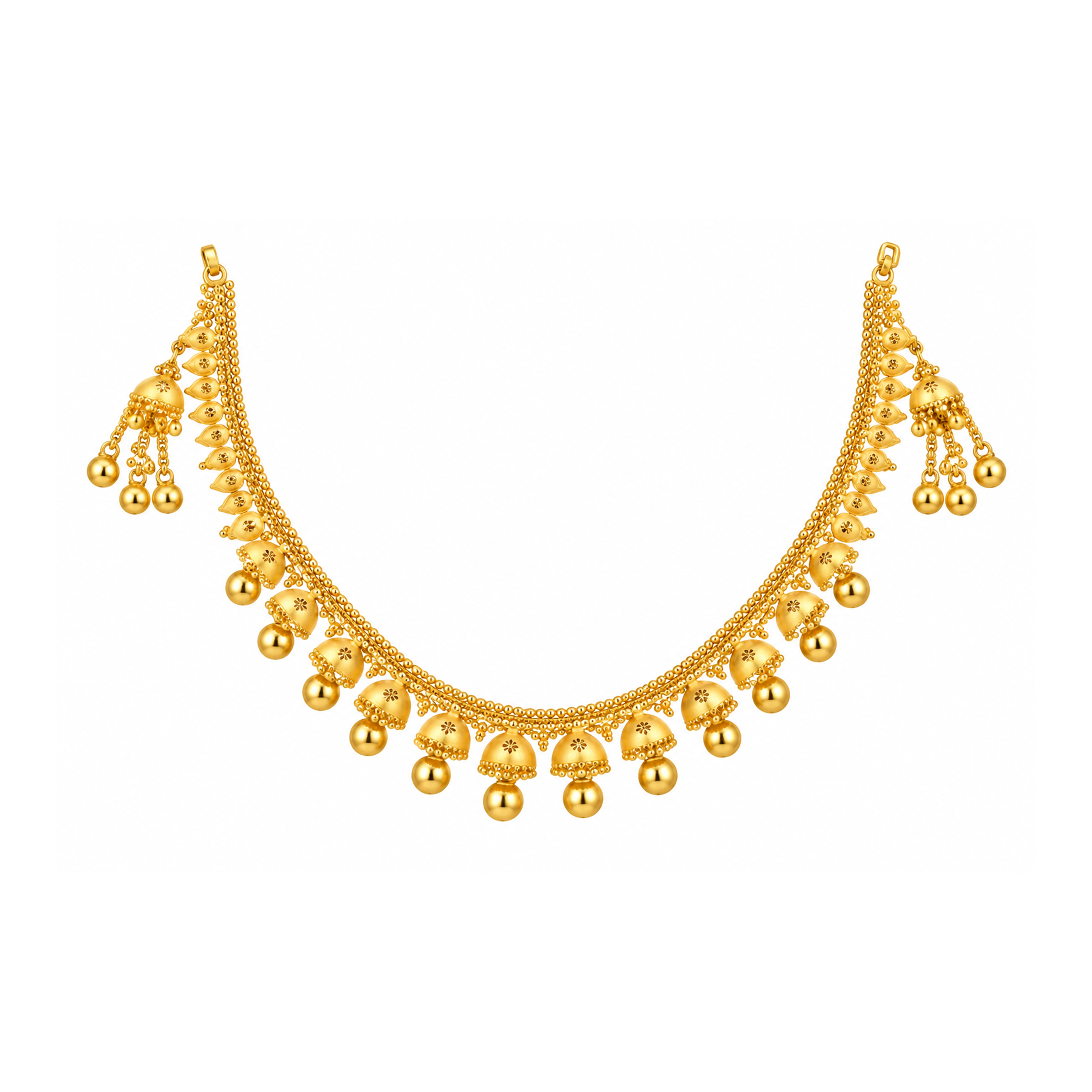 The GSS013510103 Gold Short Necklace Set