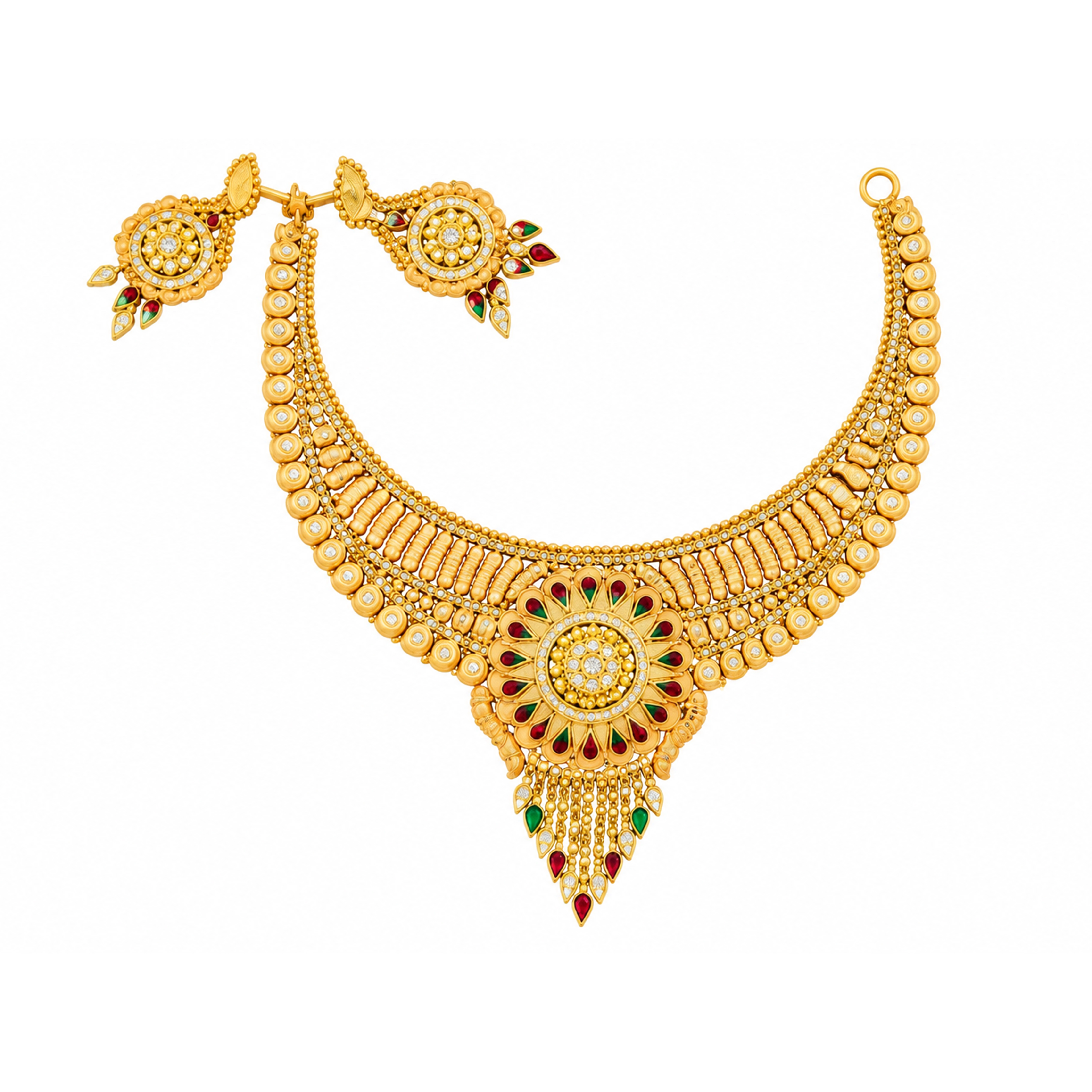 The GSS014610336 Gold Short Necklace Set