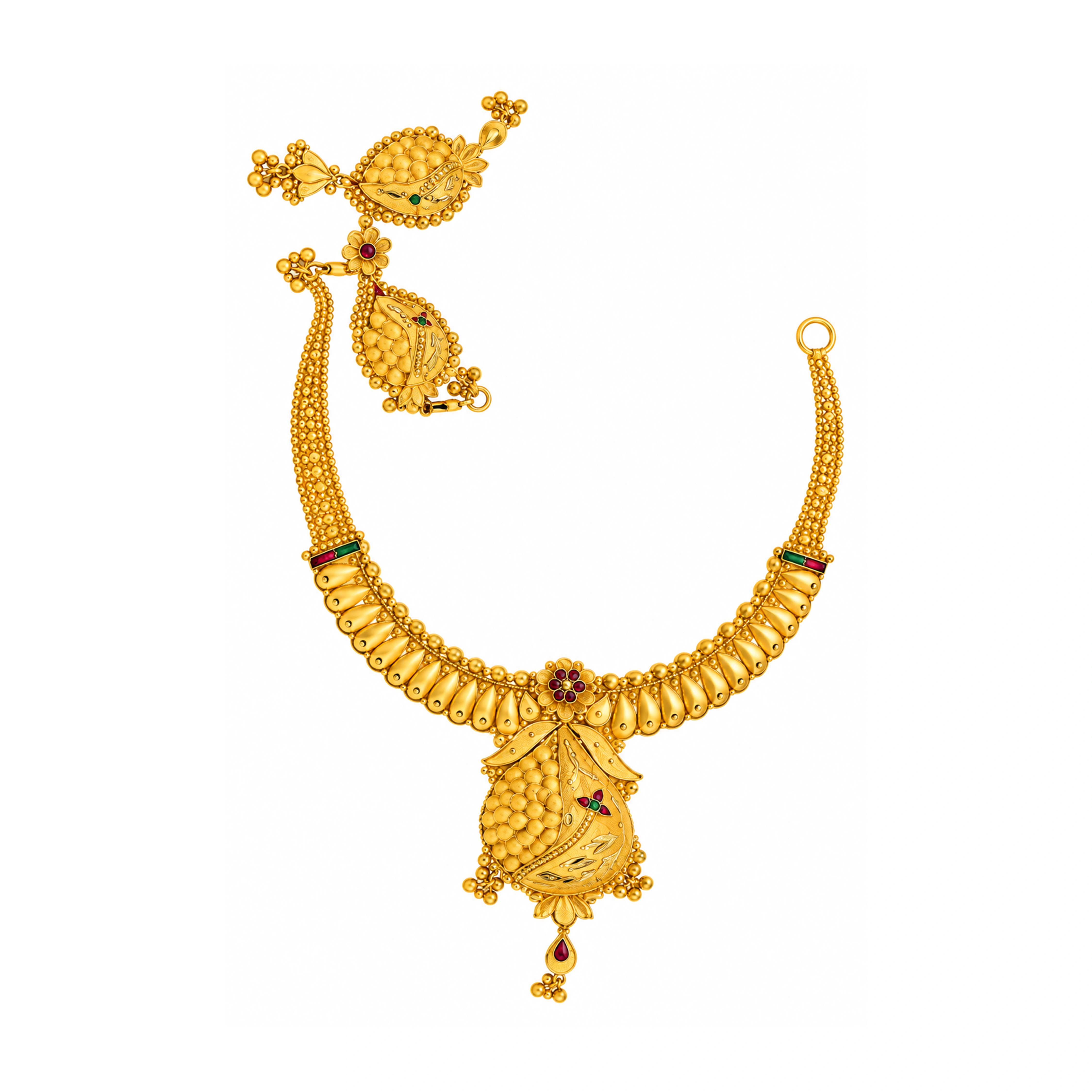 The GSS014610340 Gold Short Necklace Set