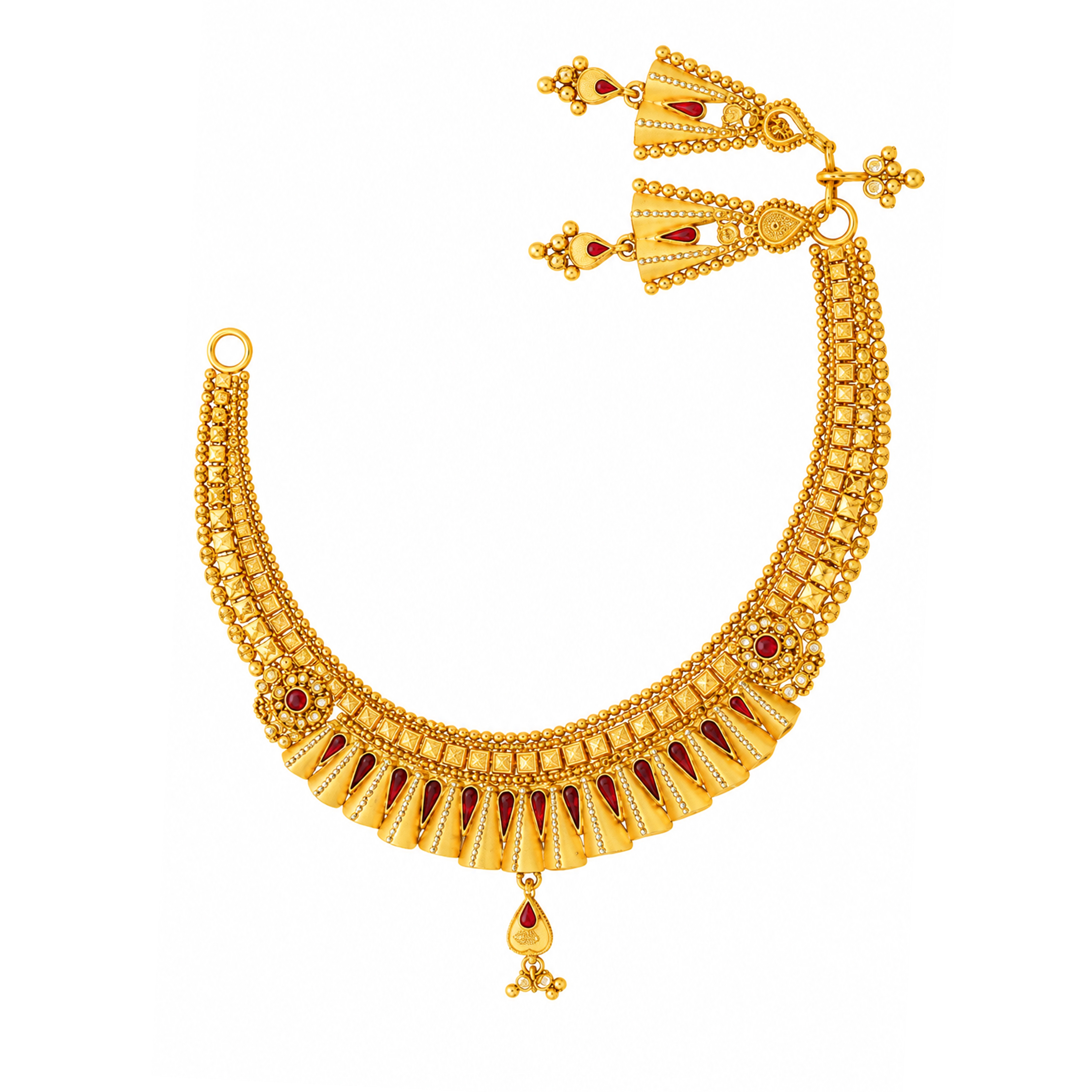 The GSS014610341 Gold Short Necklace Set