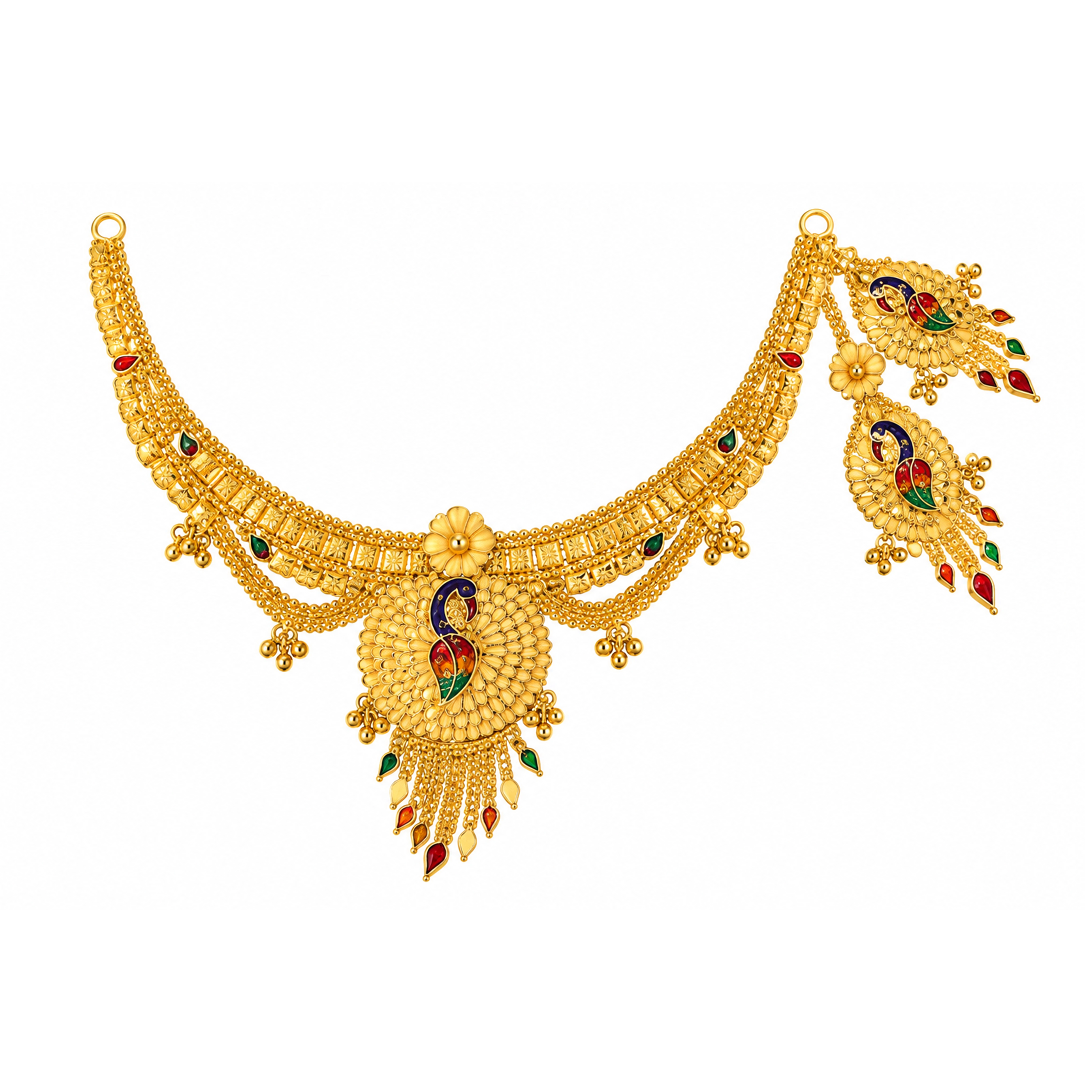The GSS014610344 Gold Short Necklace Set