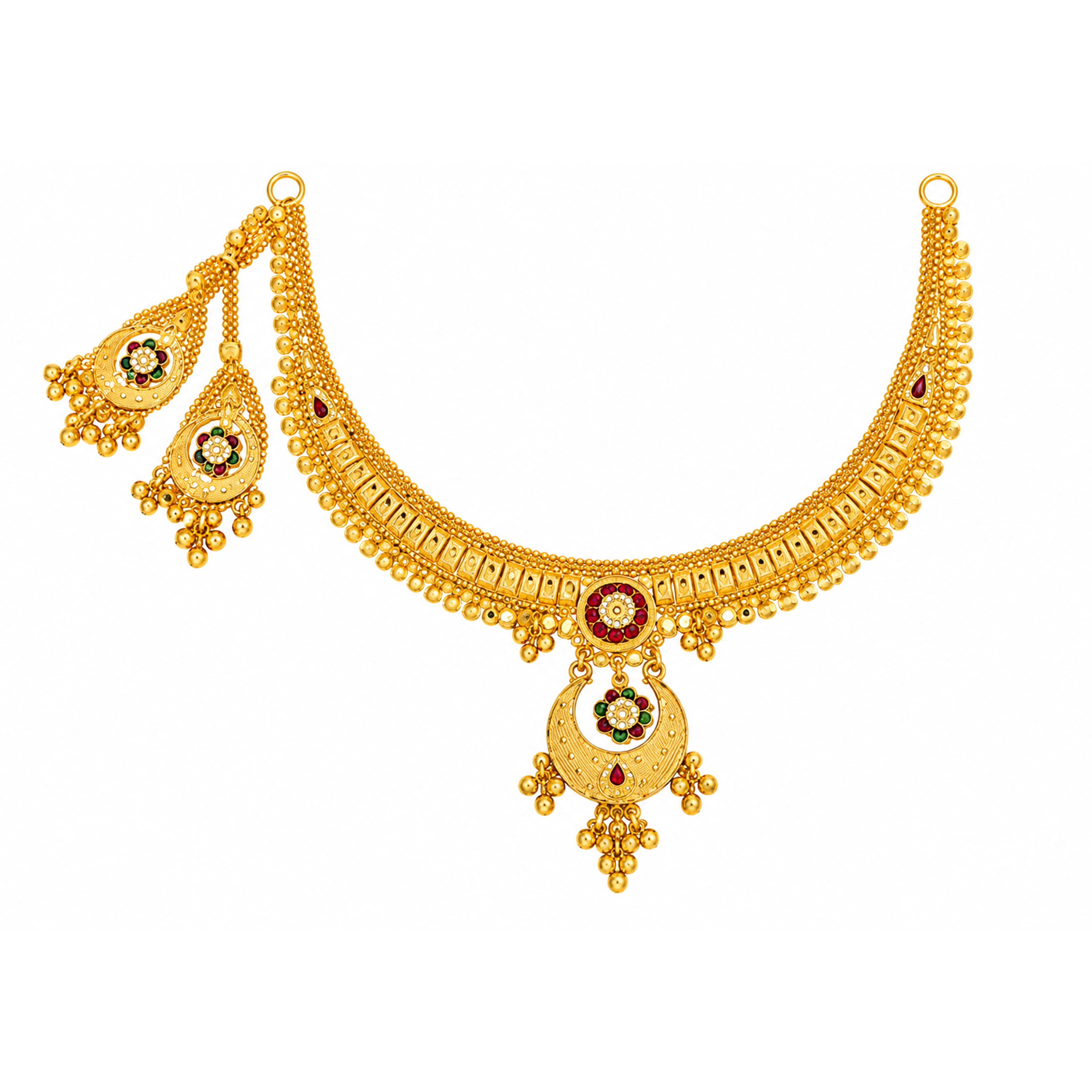 The GSS014710009 Gold Short Necklace Set