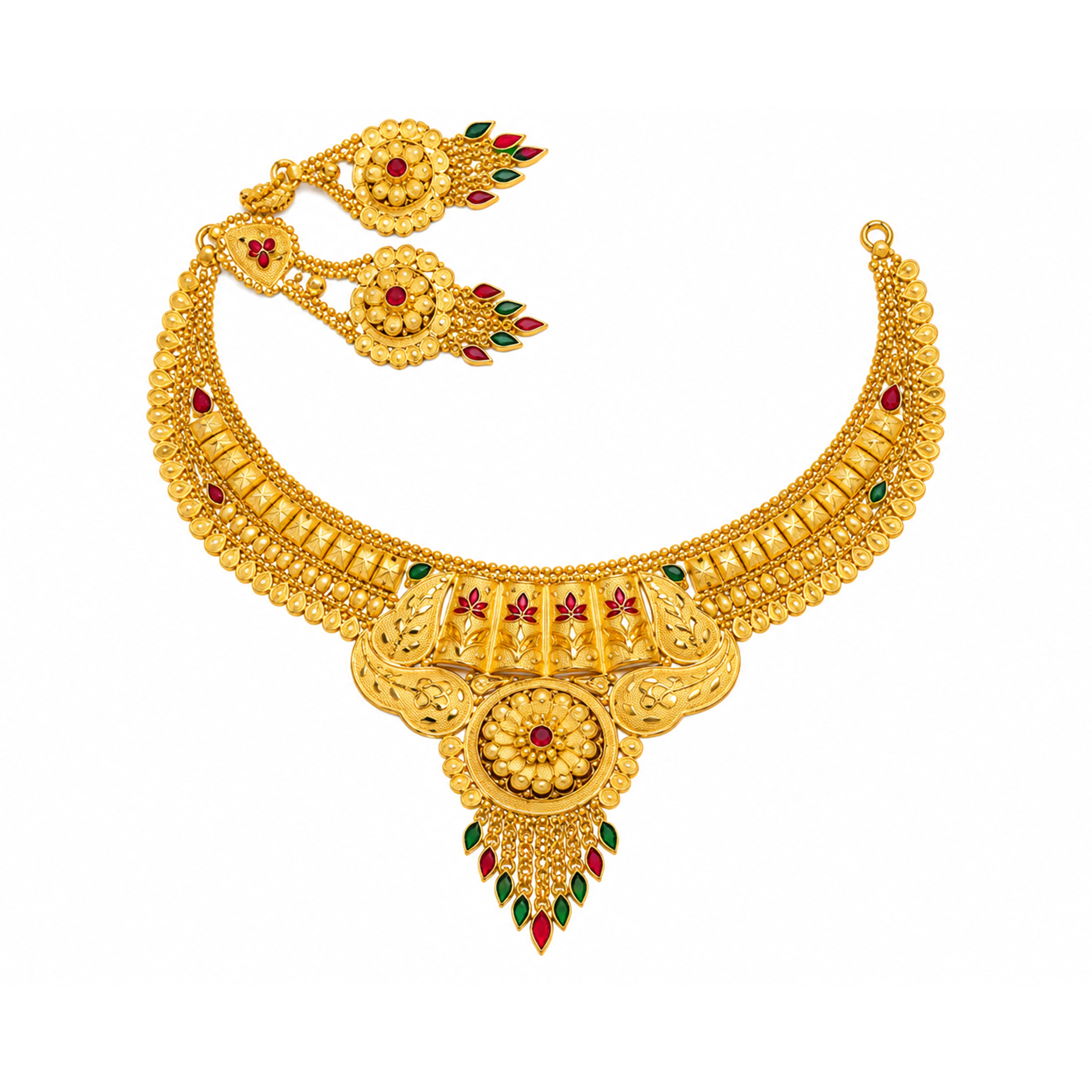 The GSS014710013 Gold Short Necklace Set
