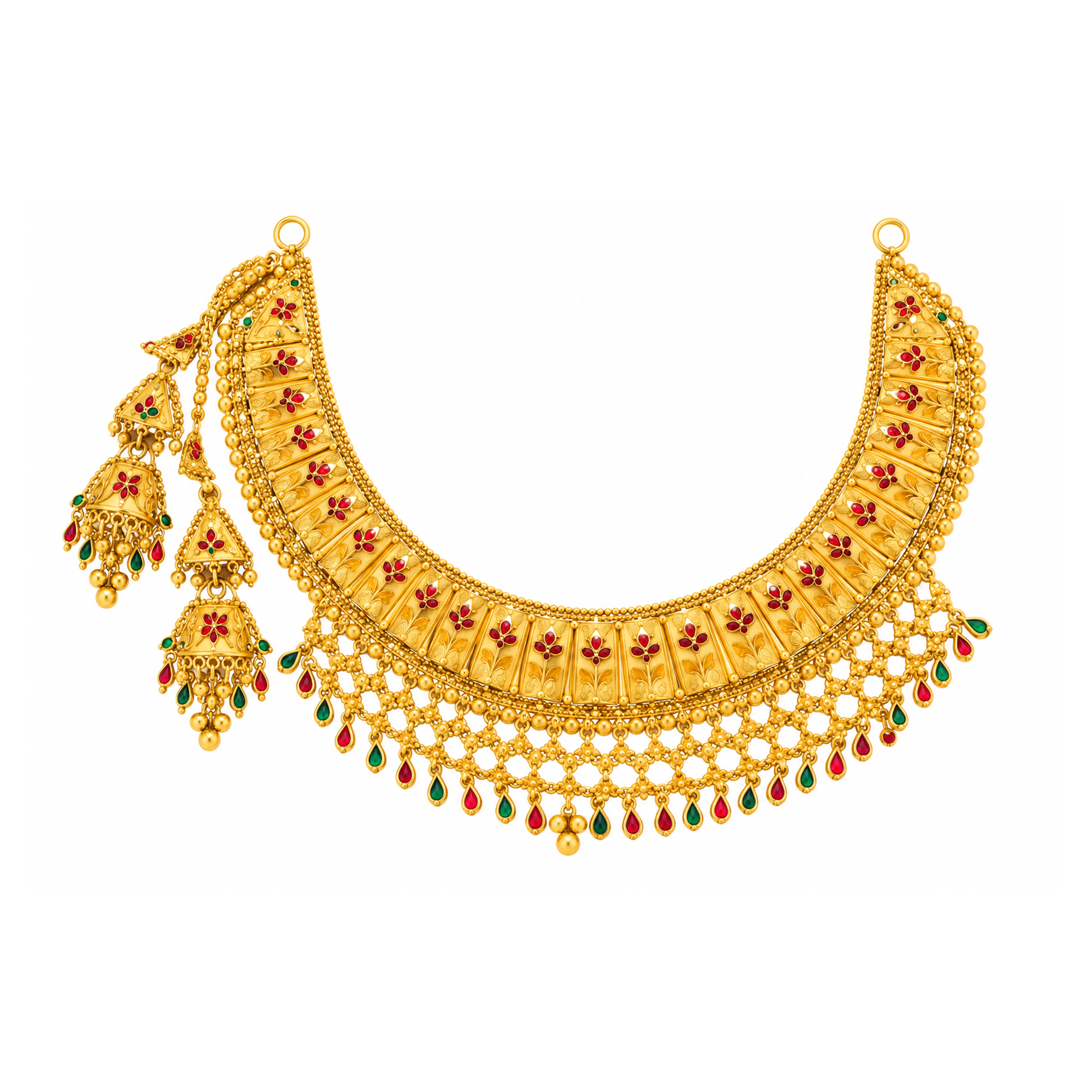 The GSS014710015 Gold Short Necklace Set