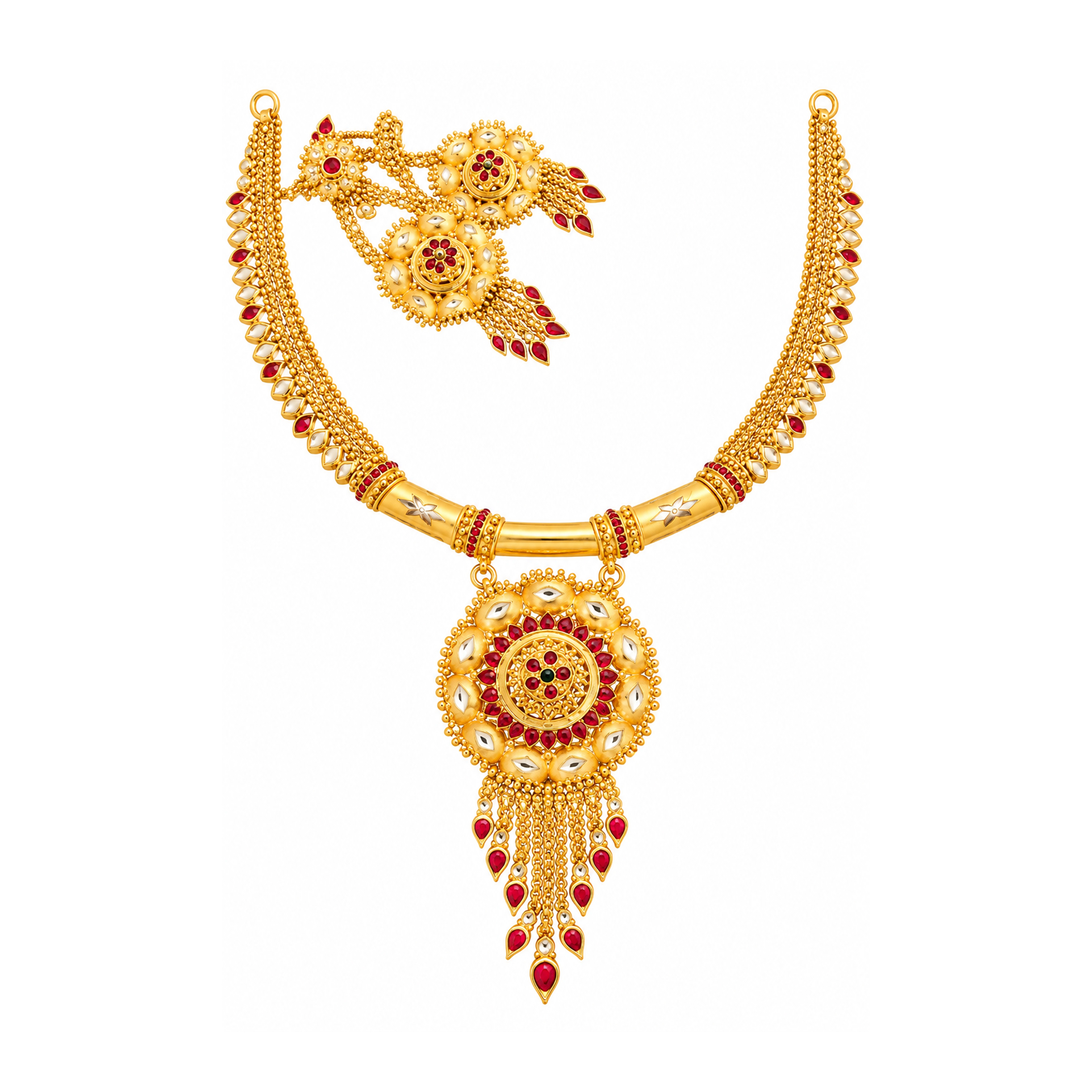 The GSS015610006 Gold Short Necklace Set