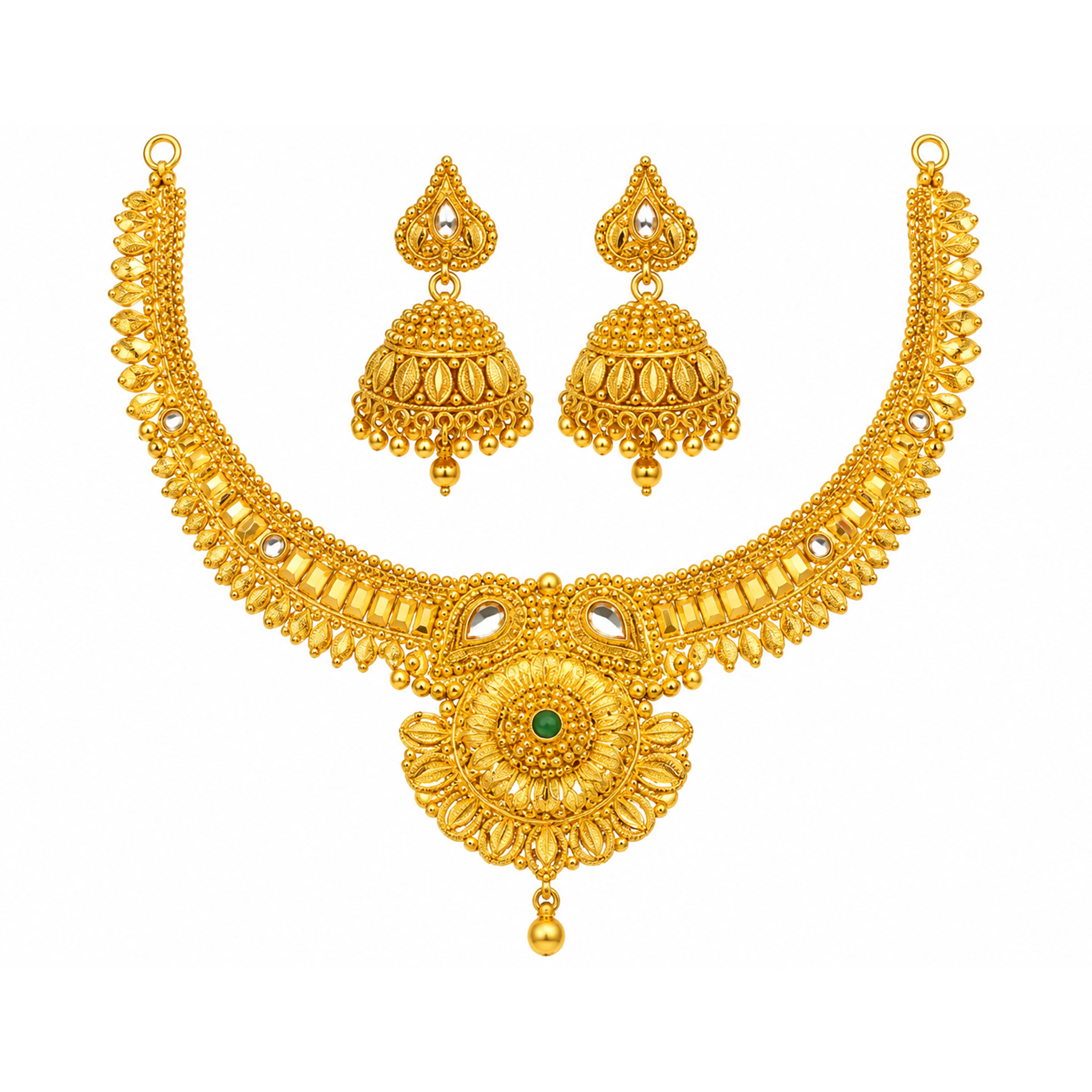 The GSS015610007 Gold Short Necklace Set