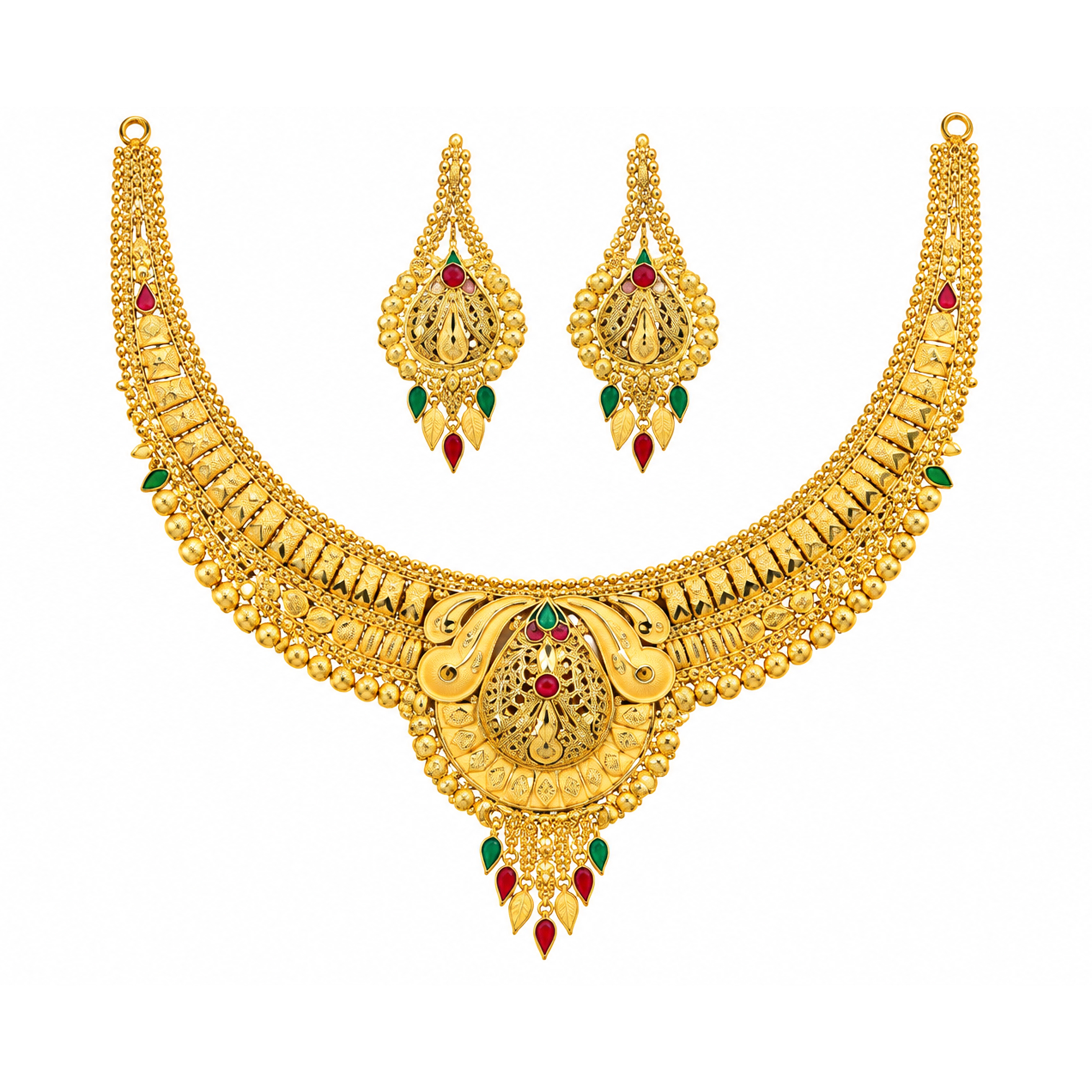 The GSS015710004 Gold Short Necklace Set