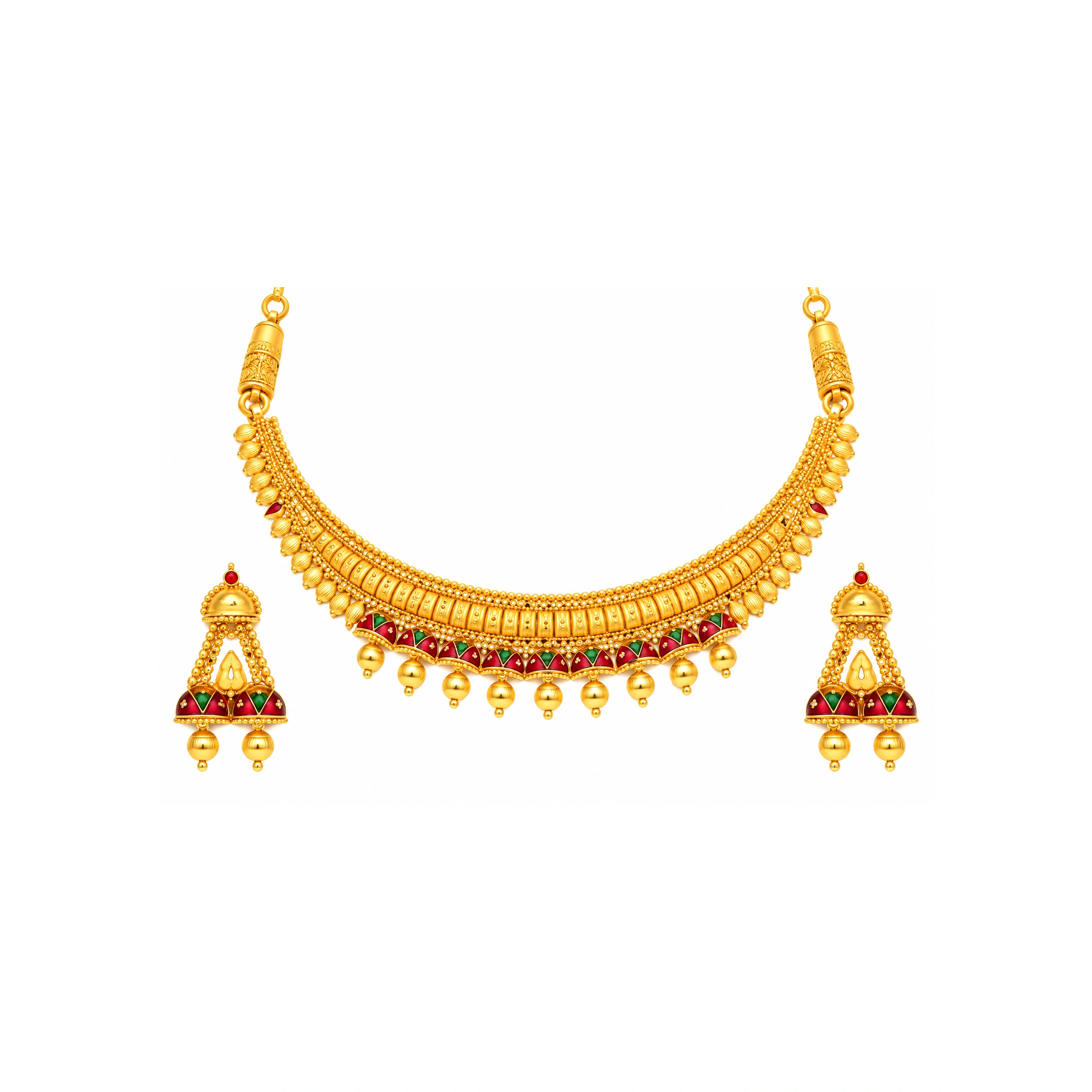 The GSS01571480 Gold Short Necklace Set