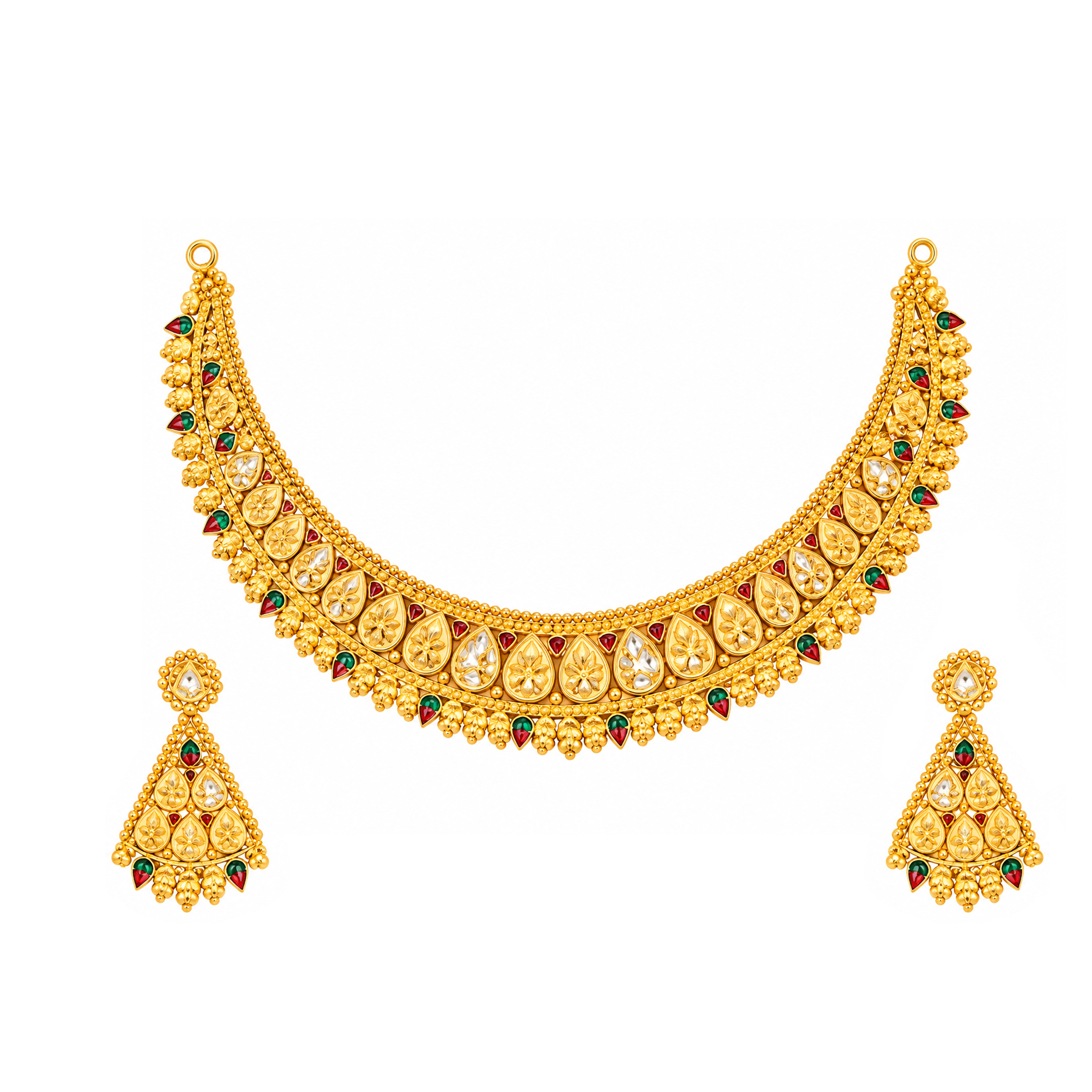 The GSS016310002 Gold Short Necklace Set