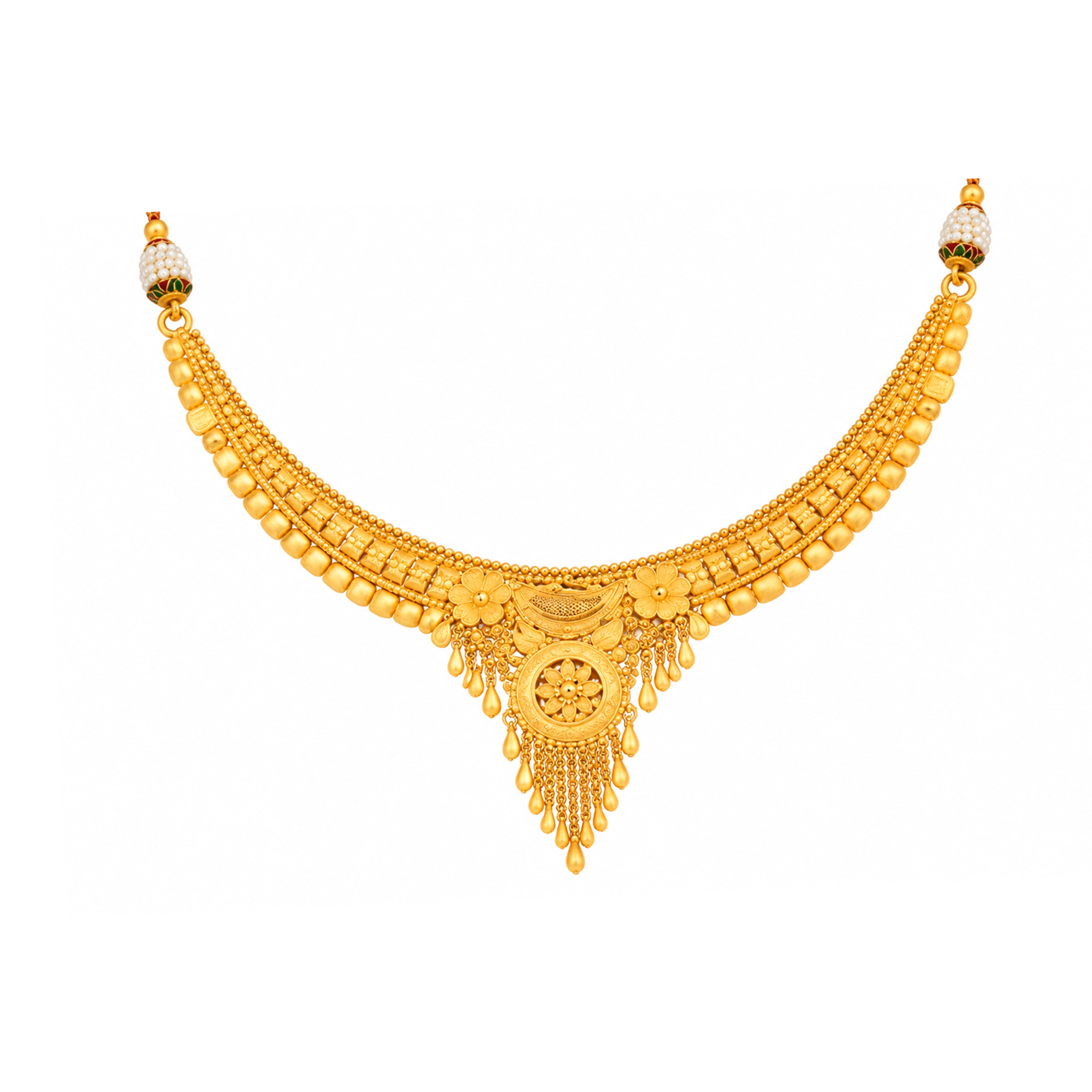 The GSS020216635 Gold Short Necklace Set