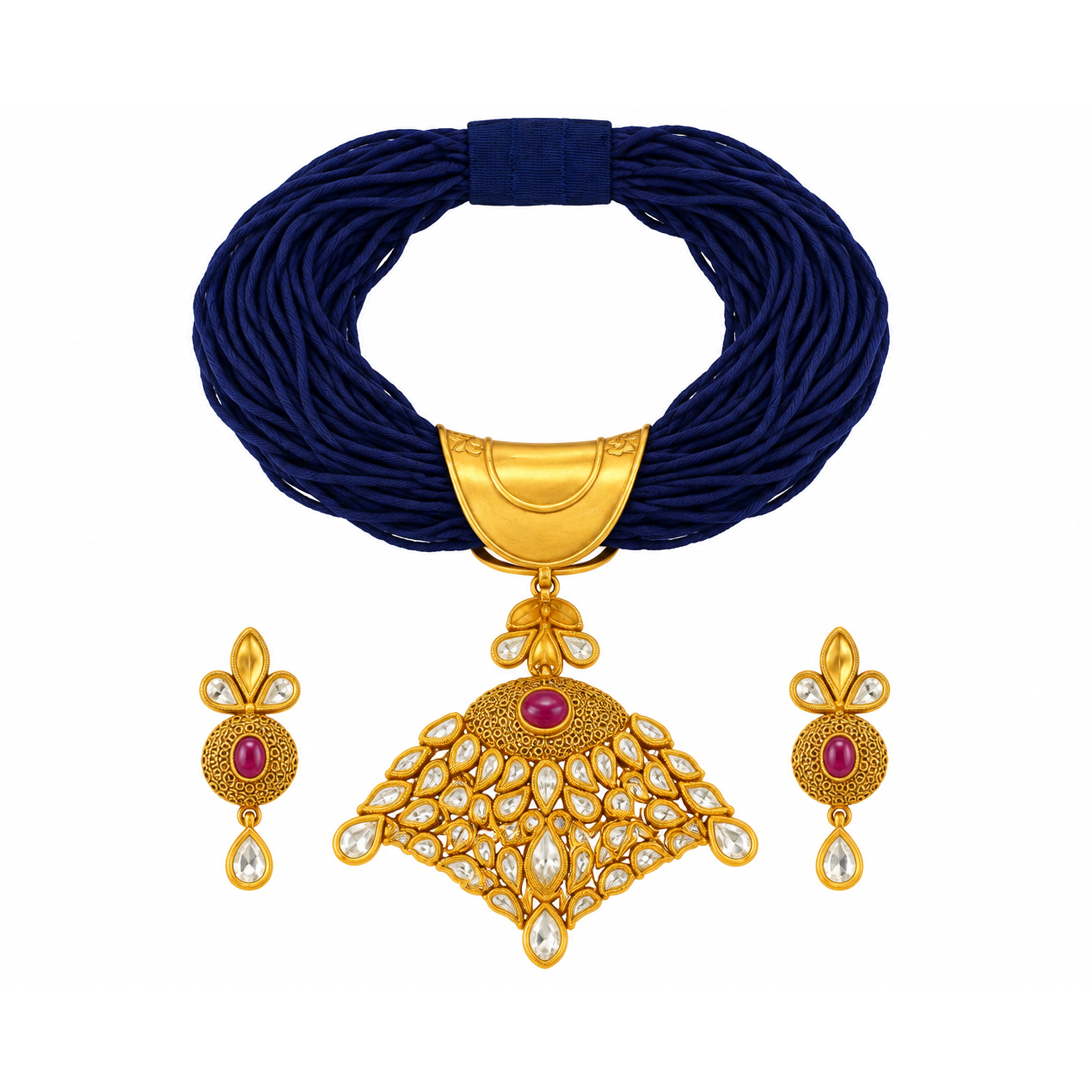 The GSS020219981 Gold Short Necklace Set