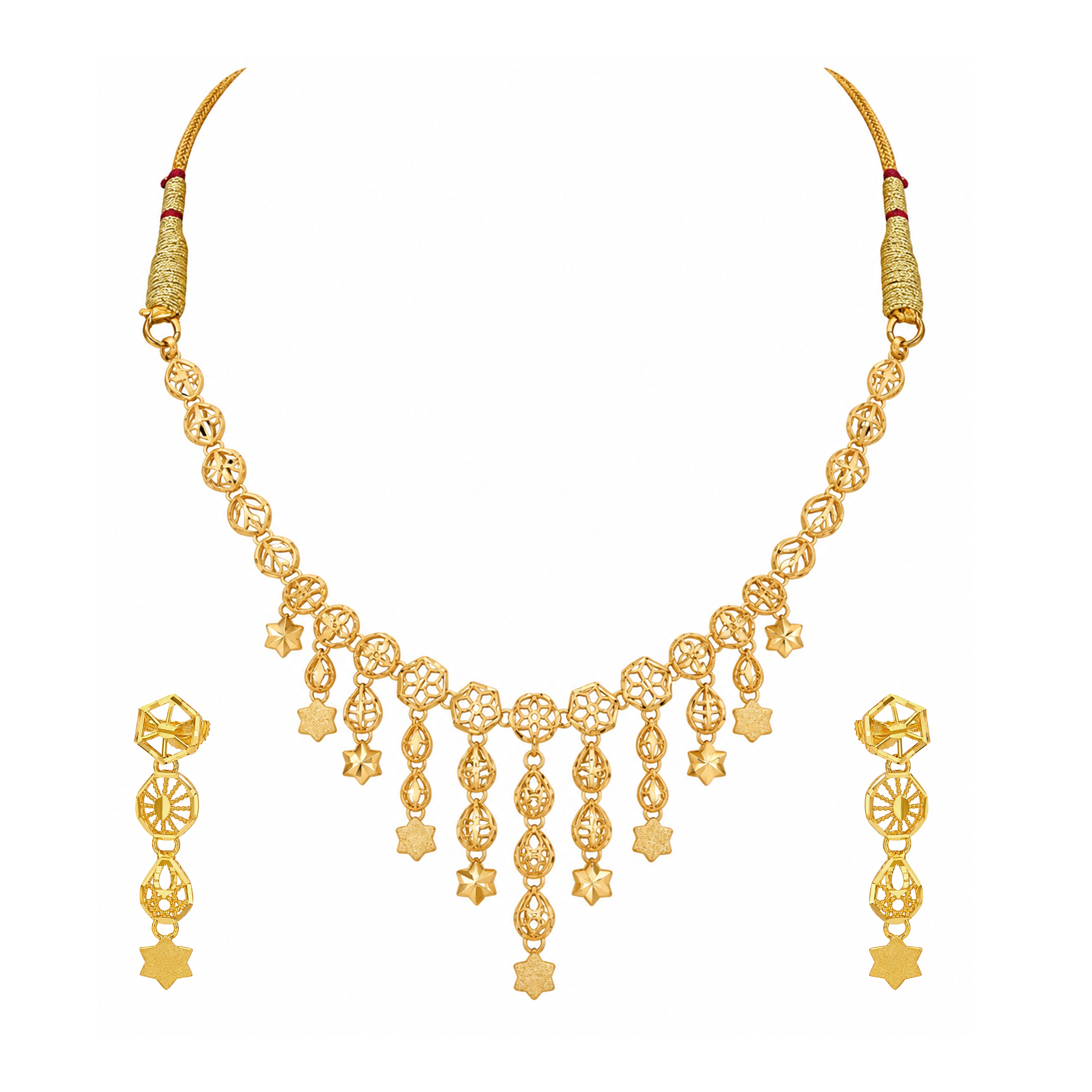 The GSS020221085 Gold Short Necklace Set