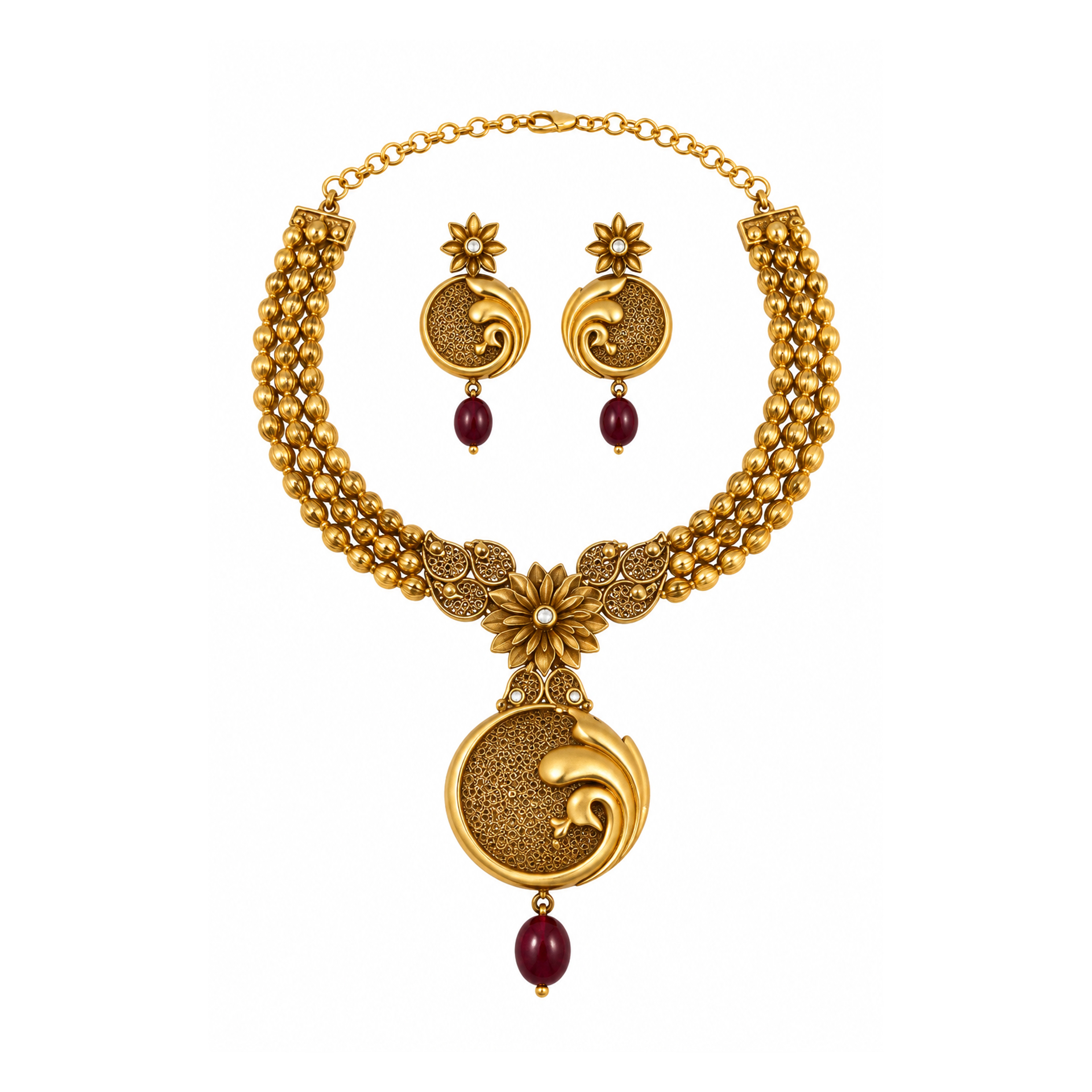 The GSS020310008 Gold Short Necklace Set