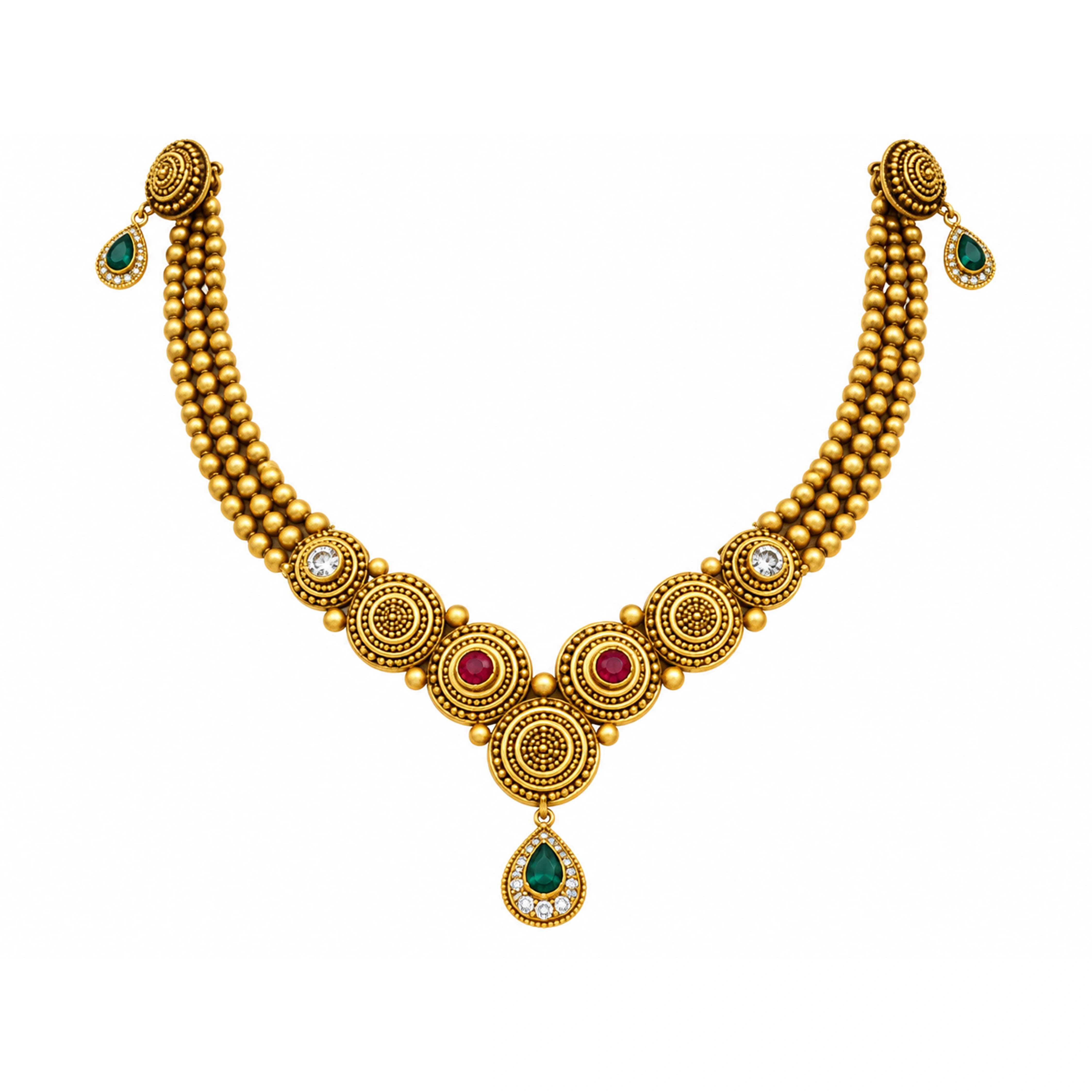 The GSS020410007 Gold Short Necklace Set