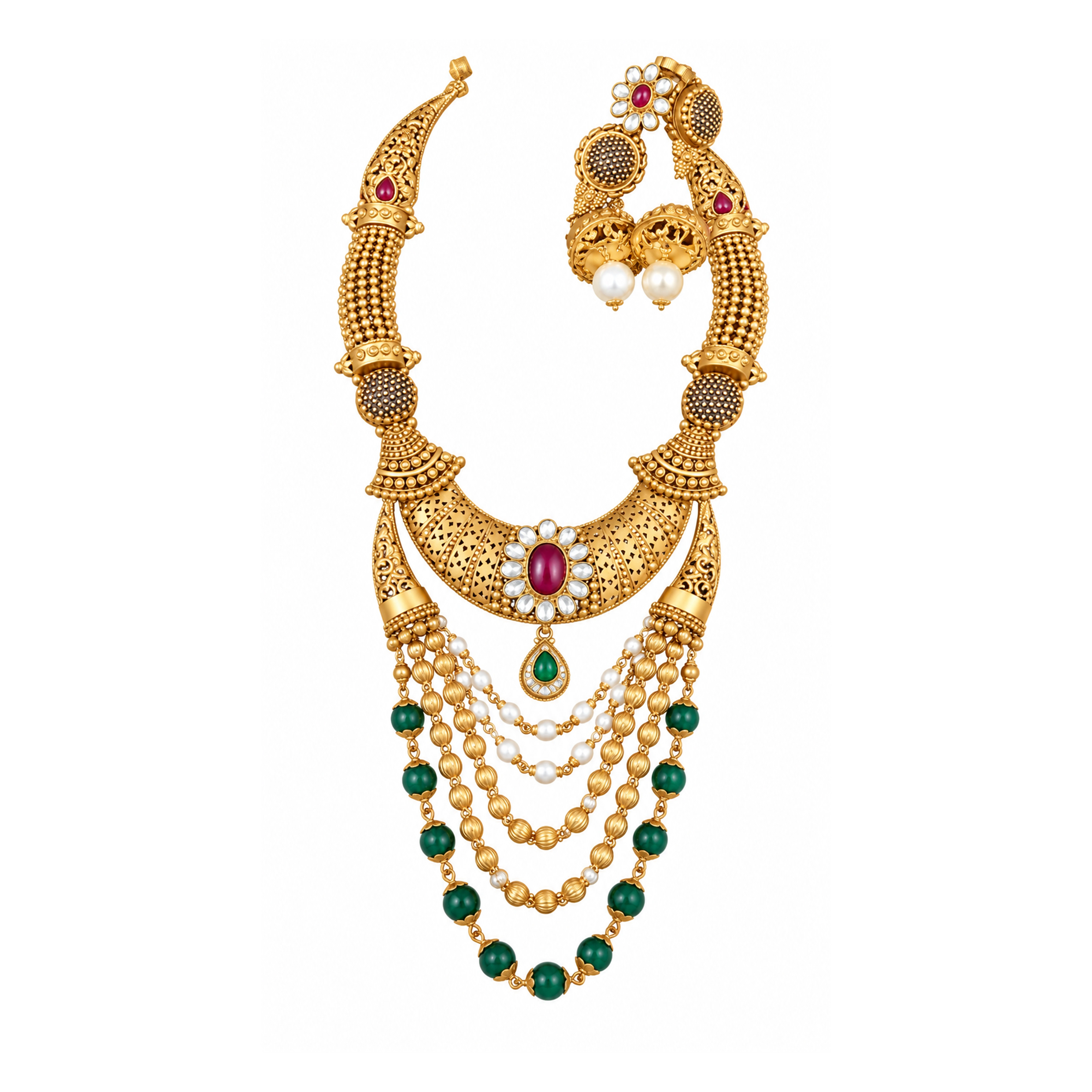 The GSS020410017 Gold Short Necklace Set