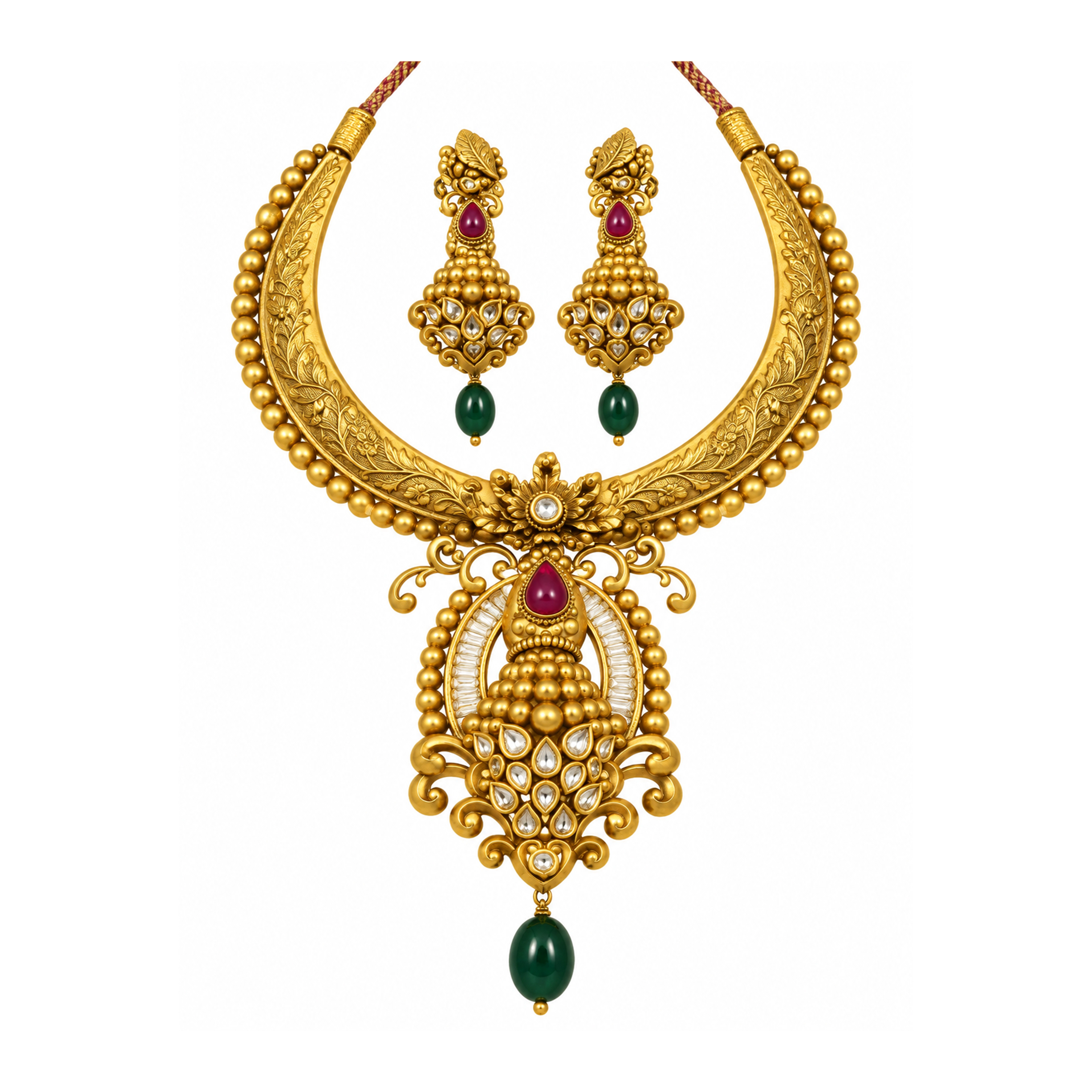 The GSS021210021 Gold Short Necklace Set