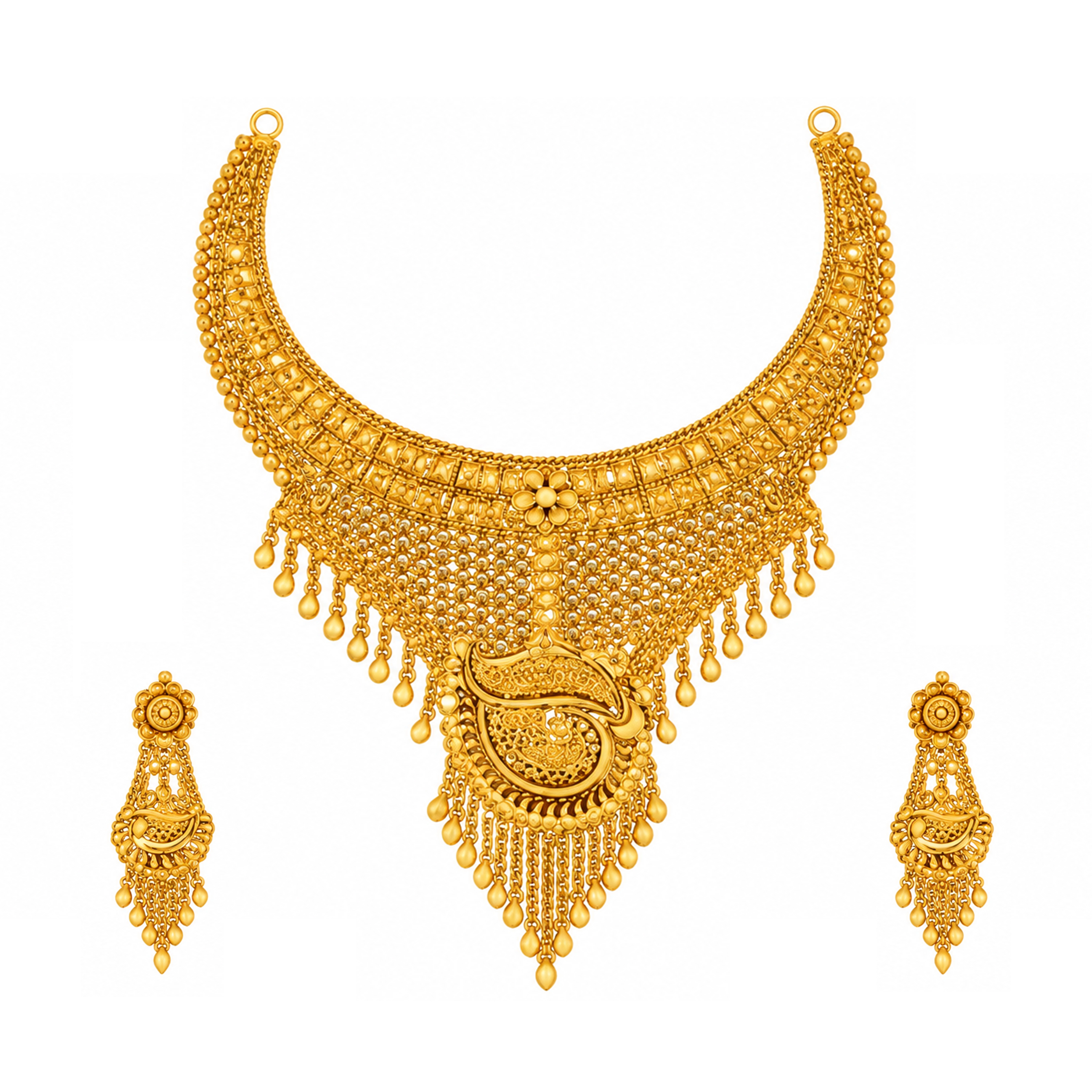 The GSS021210050 Gold Short Necklace Set