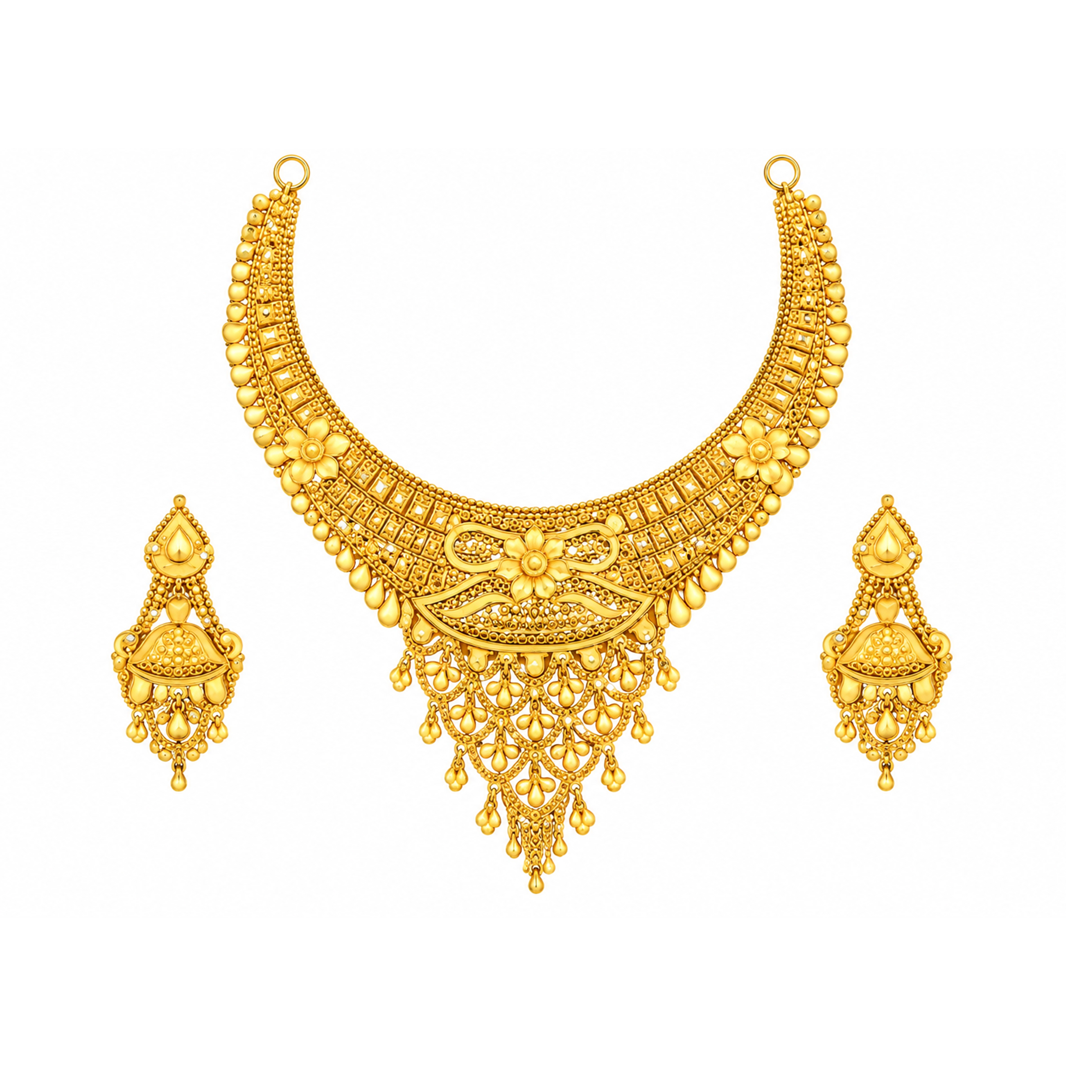The GSS021210058 Gold Short Necklace Set