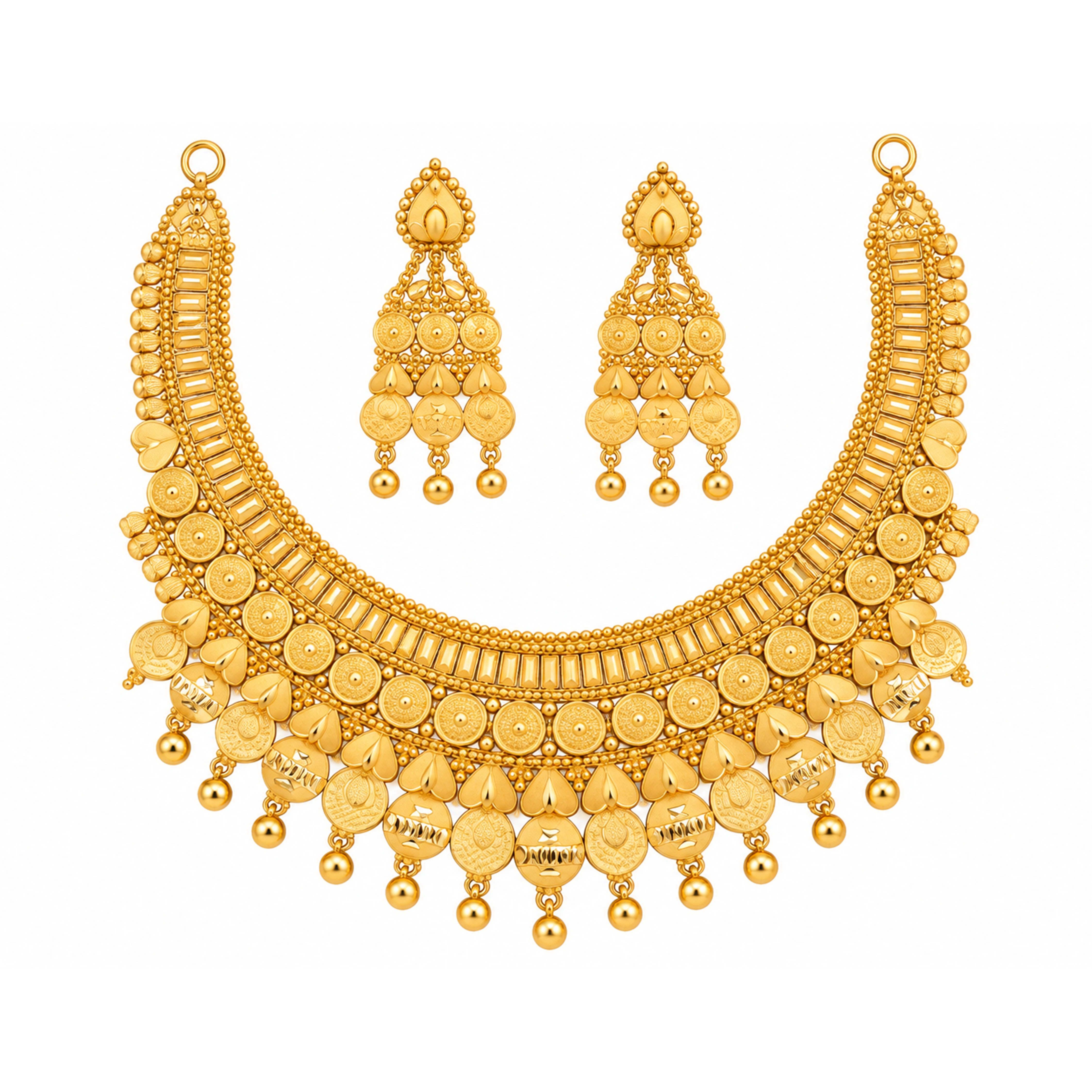 The GSS021210062 Gold Short Necklace Set