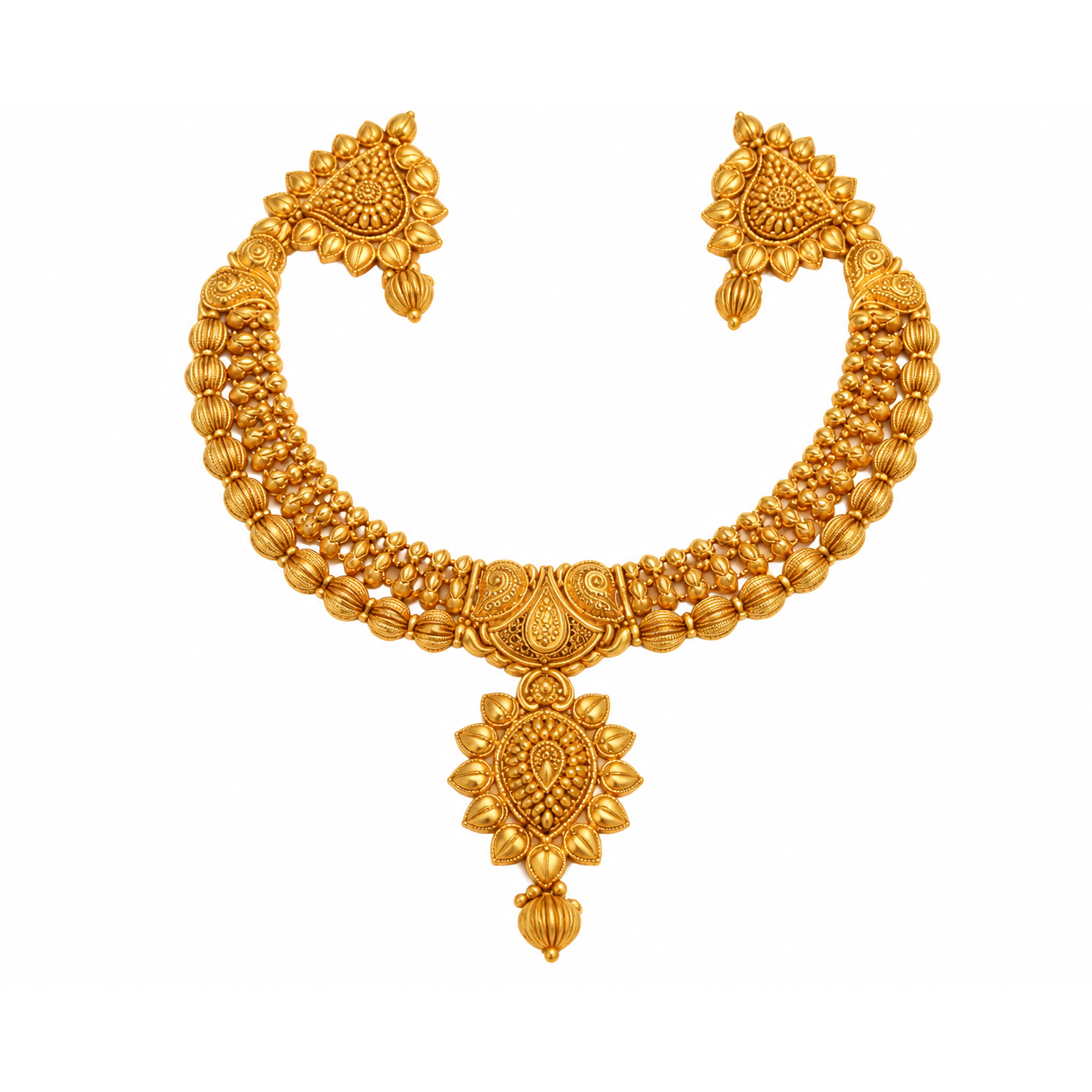 The GSS021310014 Gold Short Necklace Set