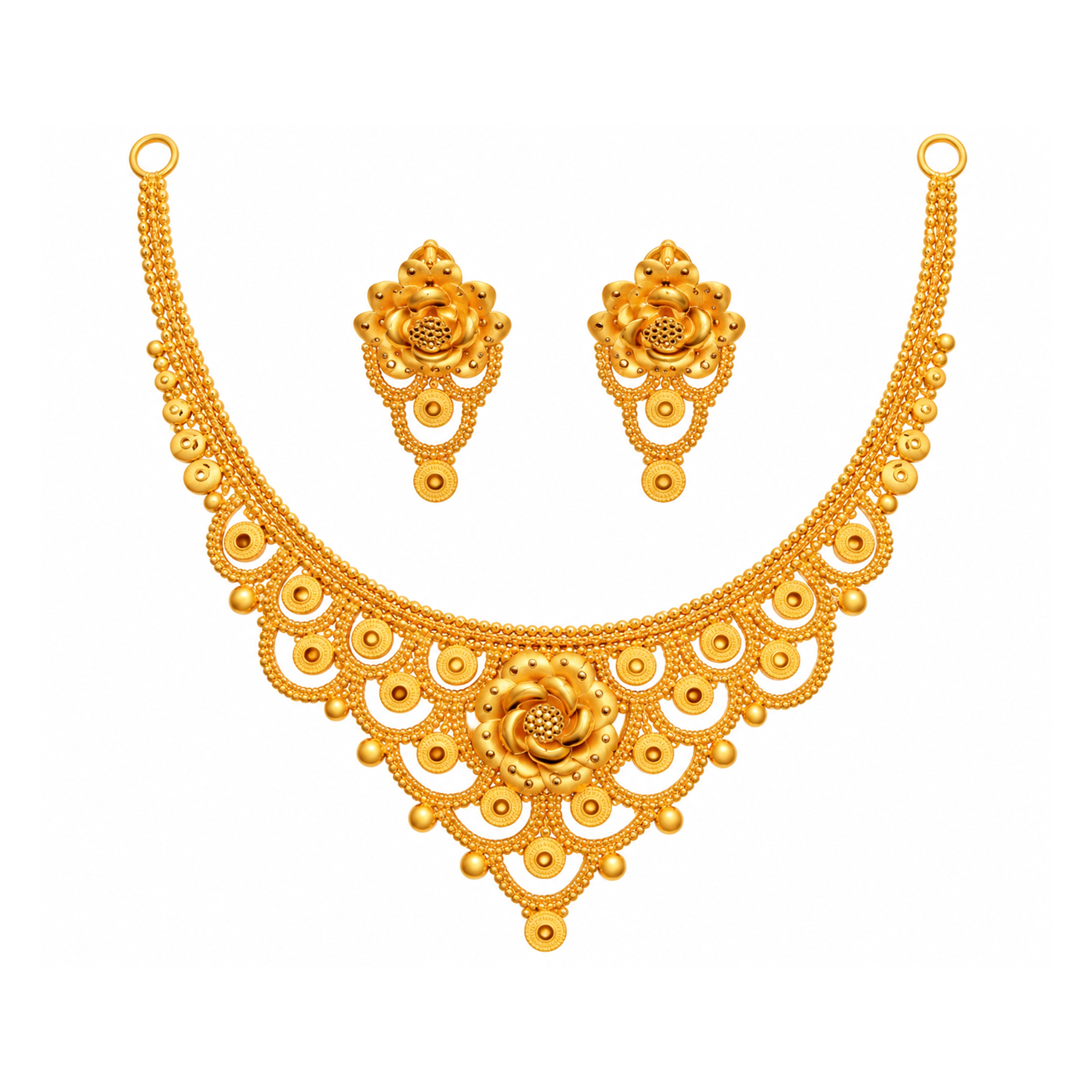 The GSS021513442 Gold Short Necklace Set