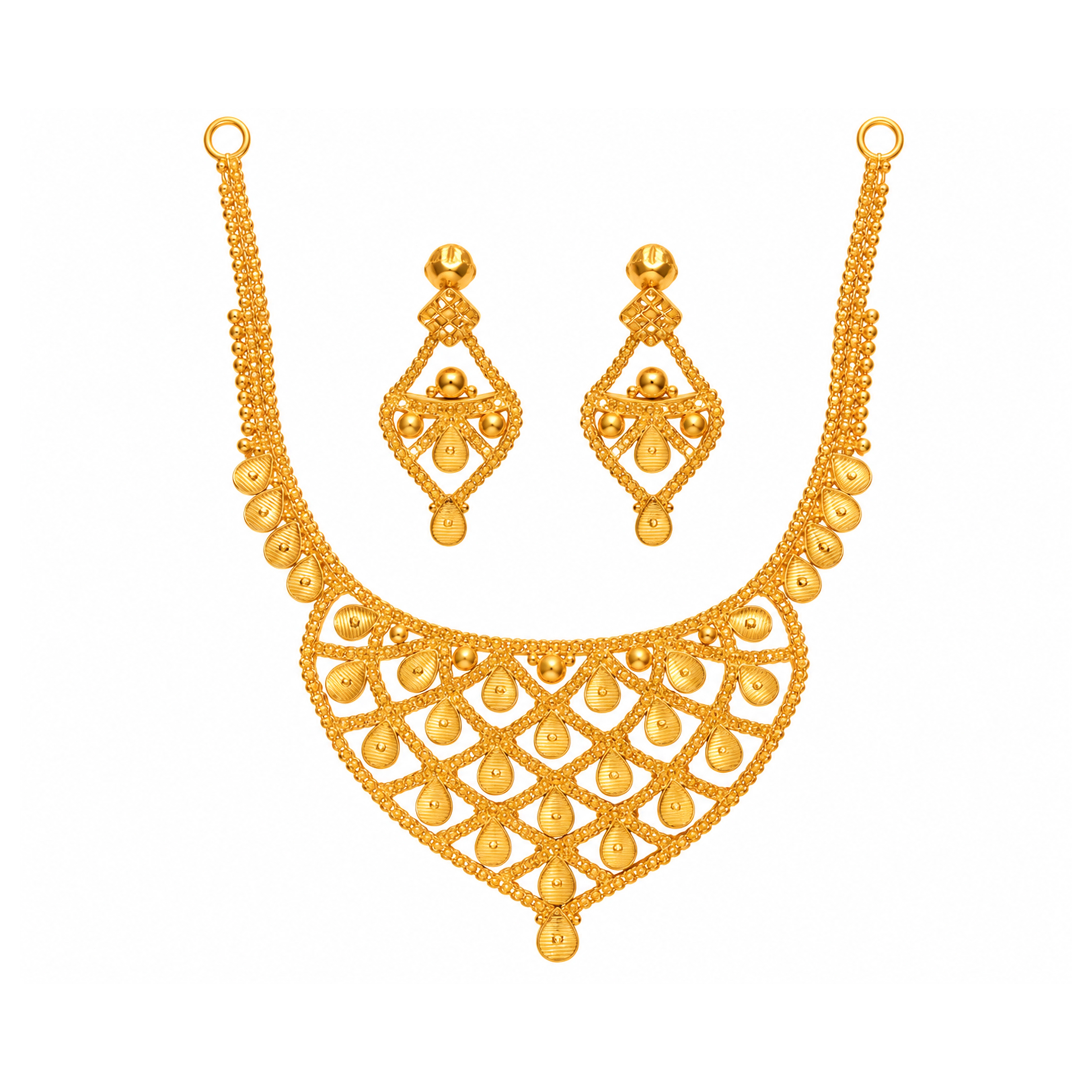 The GSS021513444 Gold Short Necklace Set