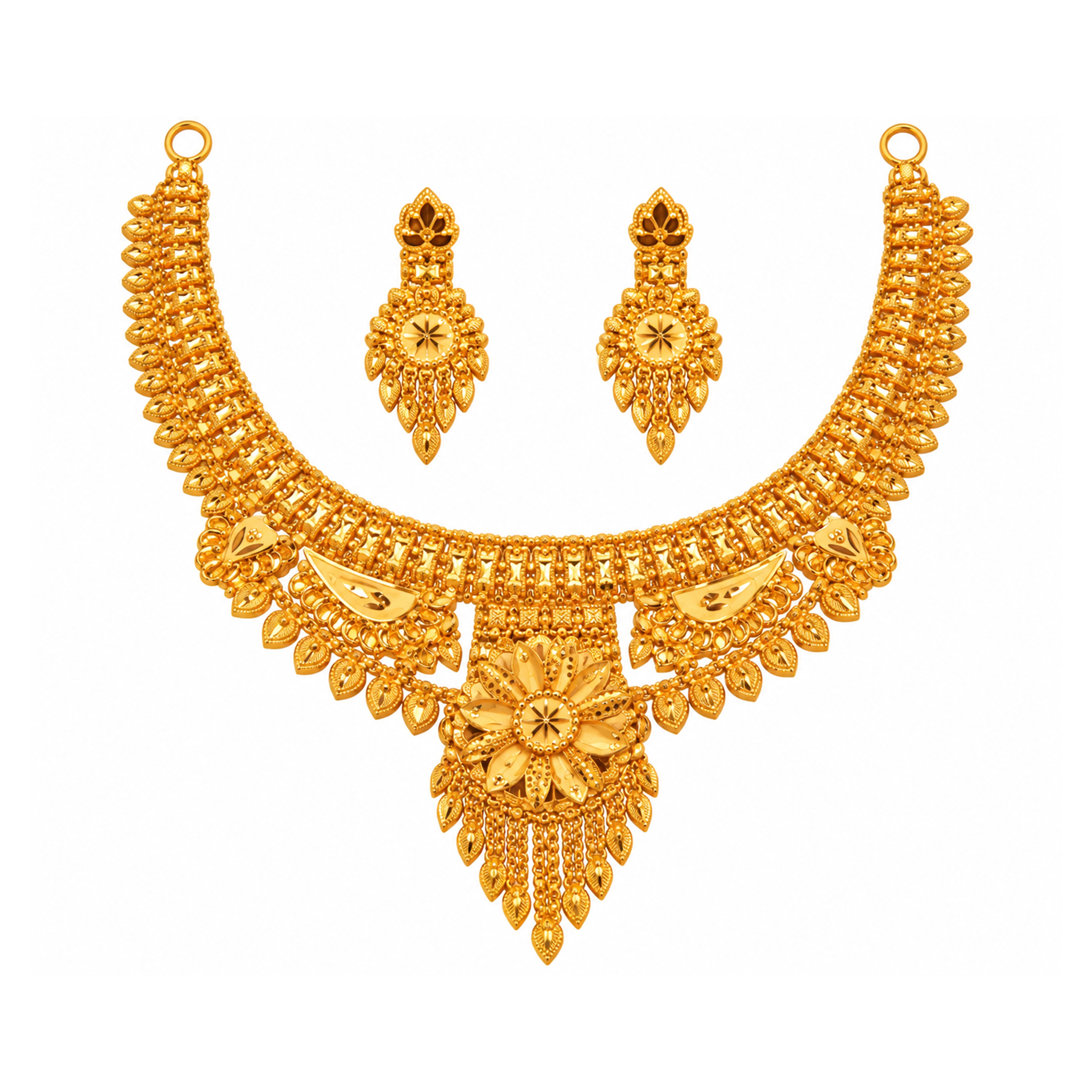 The GSS021513601 Gold Short Necklace Set