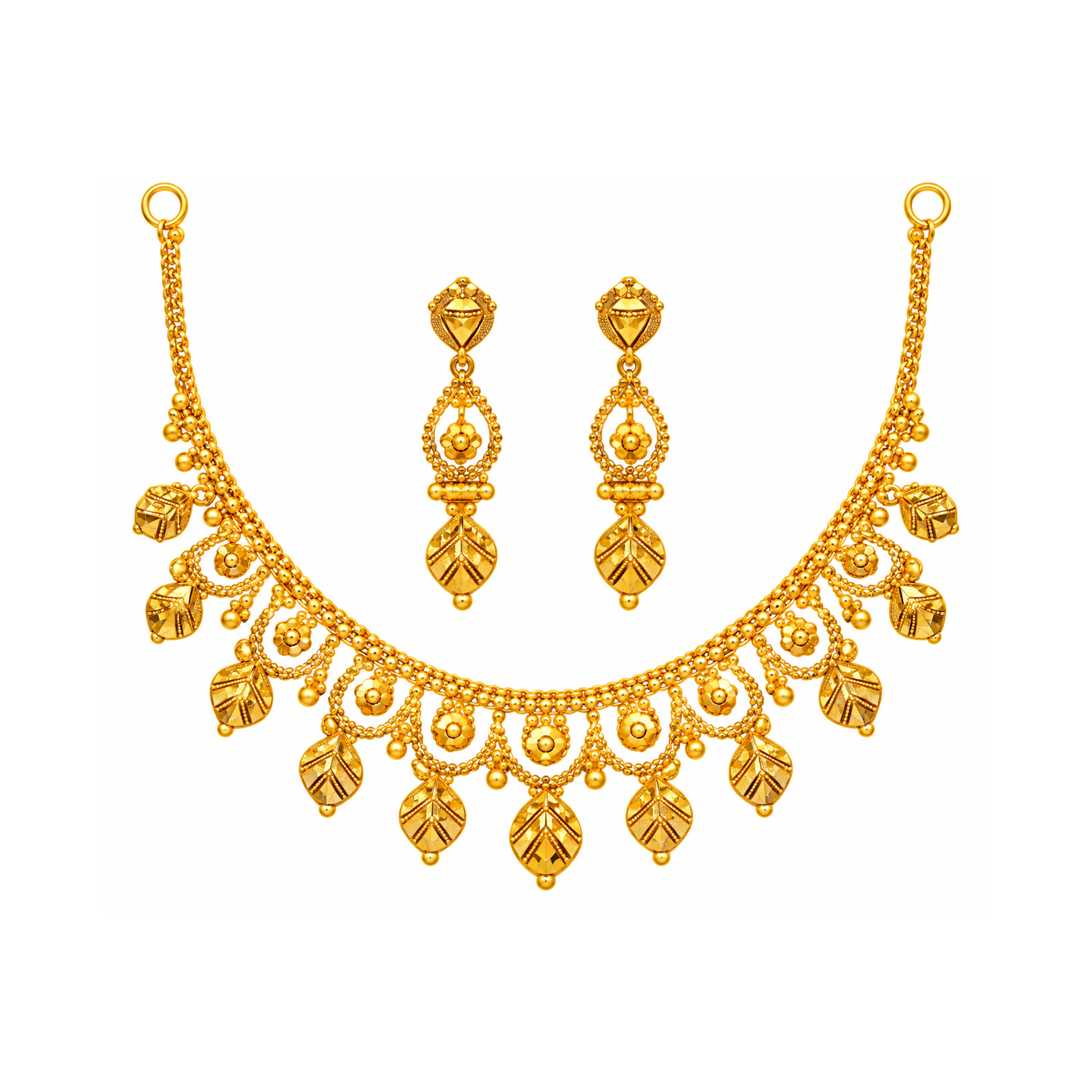 The GSS021513959 Gold Short Necklace Set