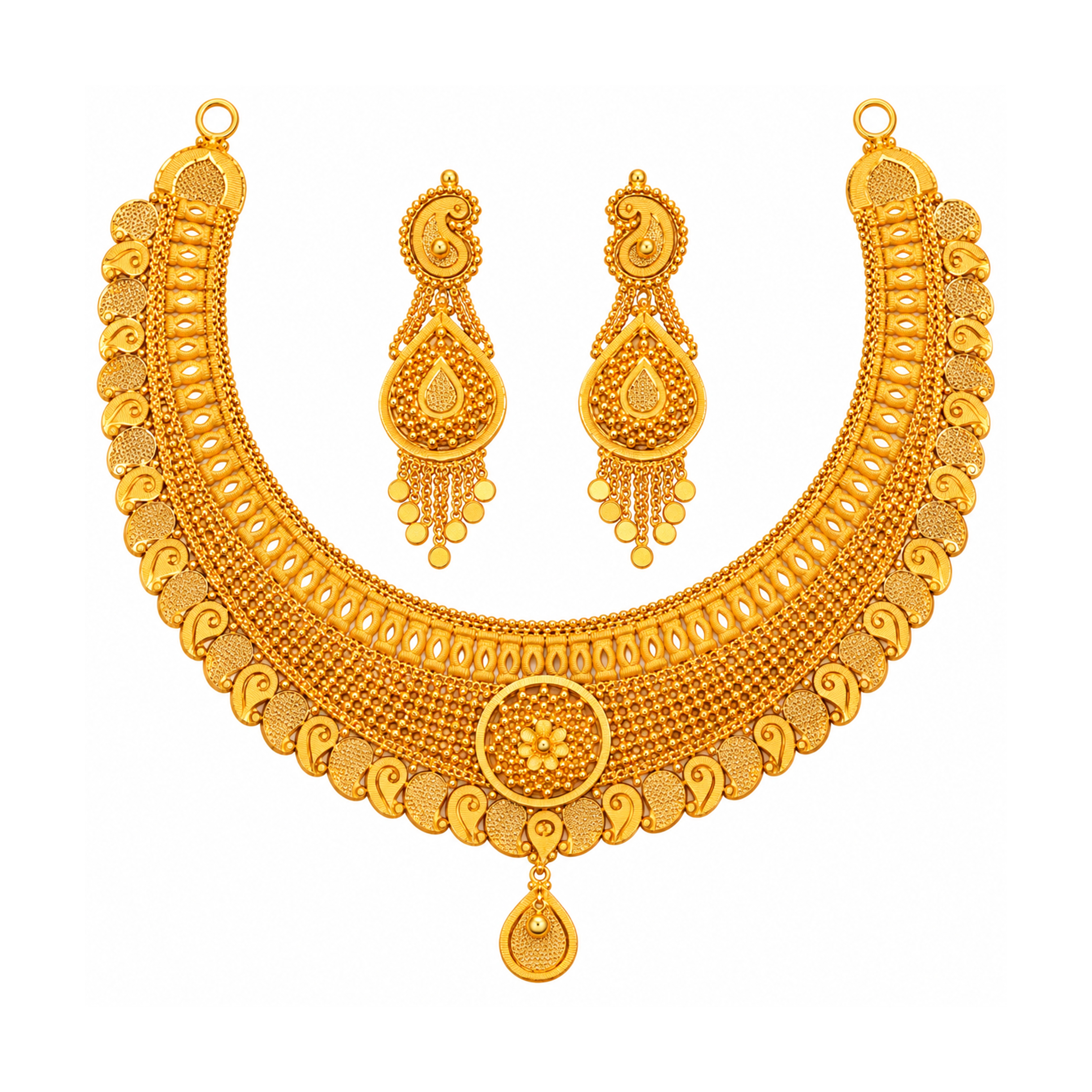 The GSS021514106 Gold Short Necklace Set