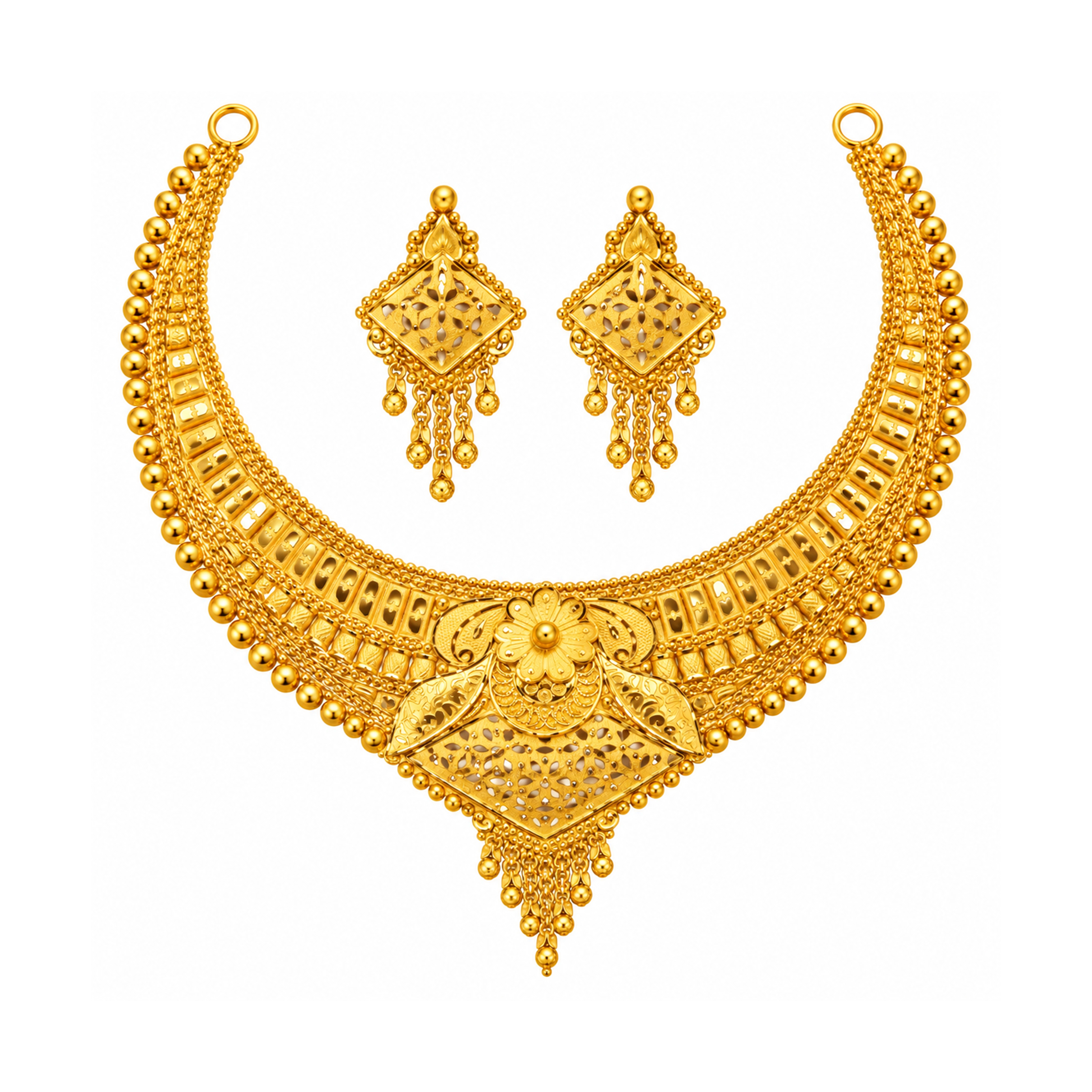 The GSS021514121 Gold Short Necklace Set
