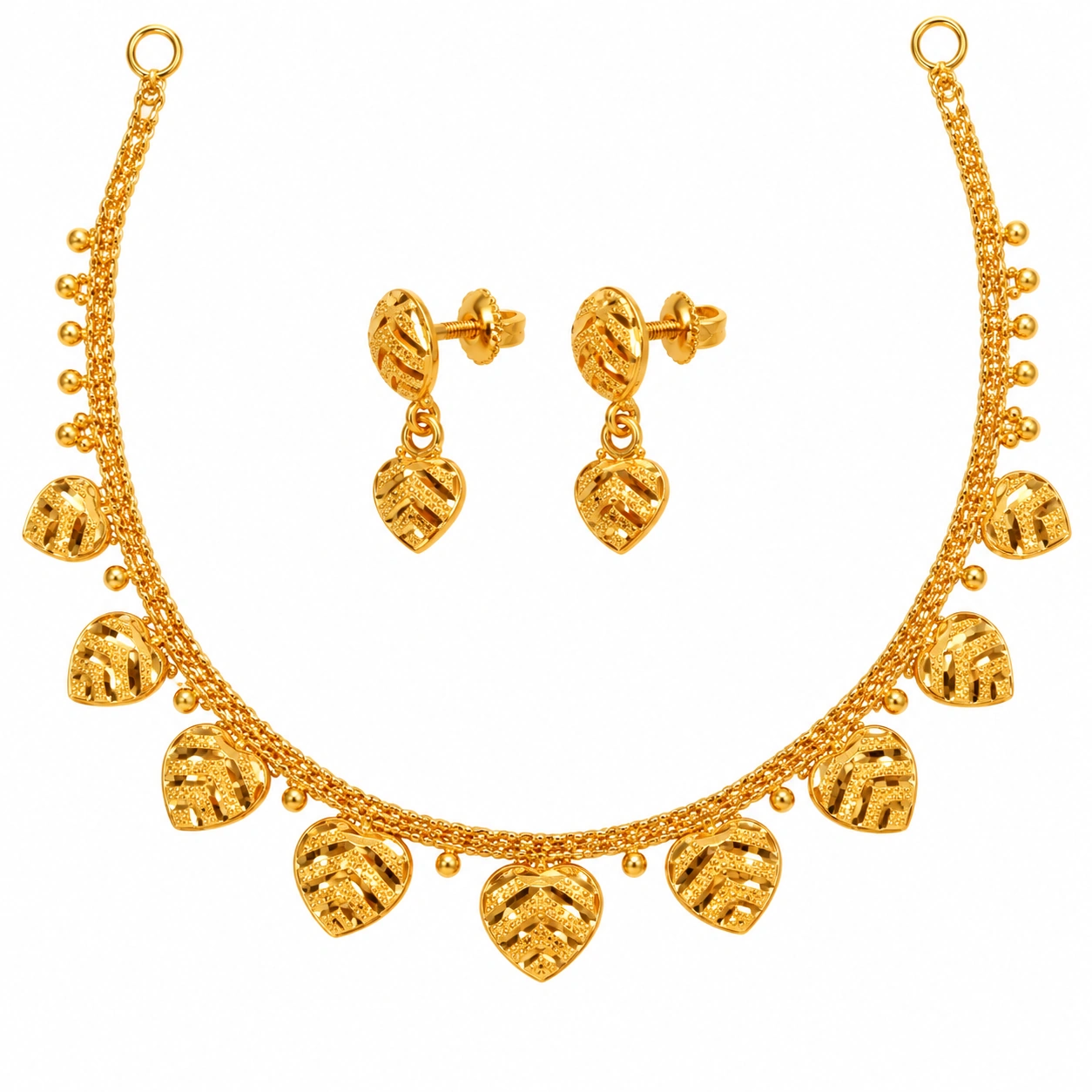 The GSS021514308 Gold Short Necklace Set