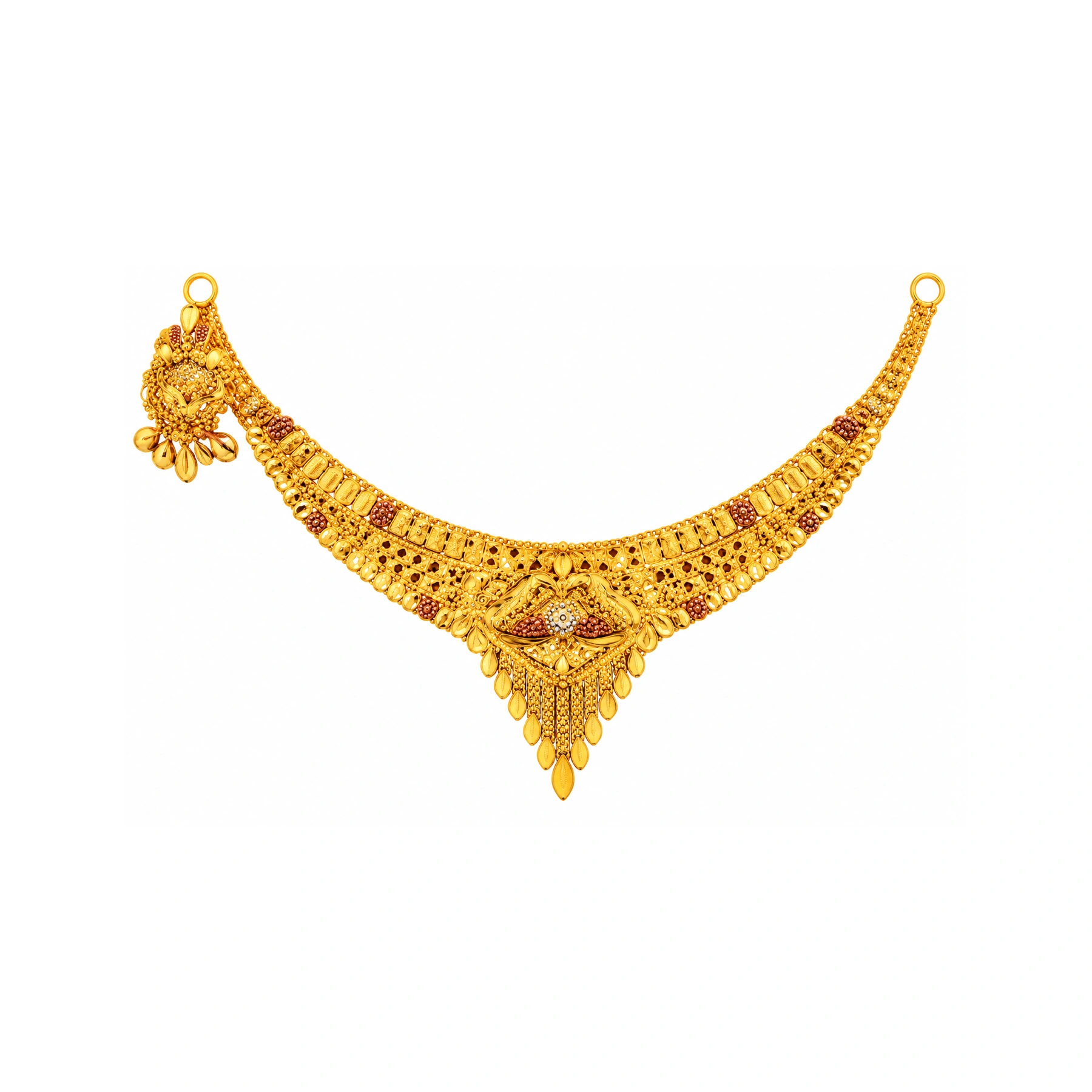 The GSS021519990 Gold Short Necklace Set