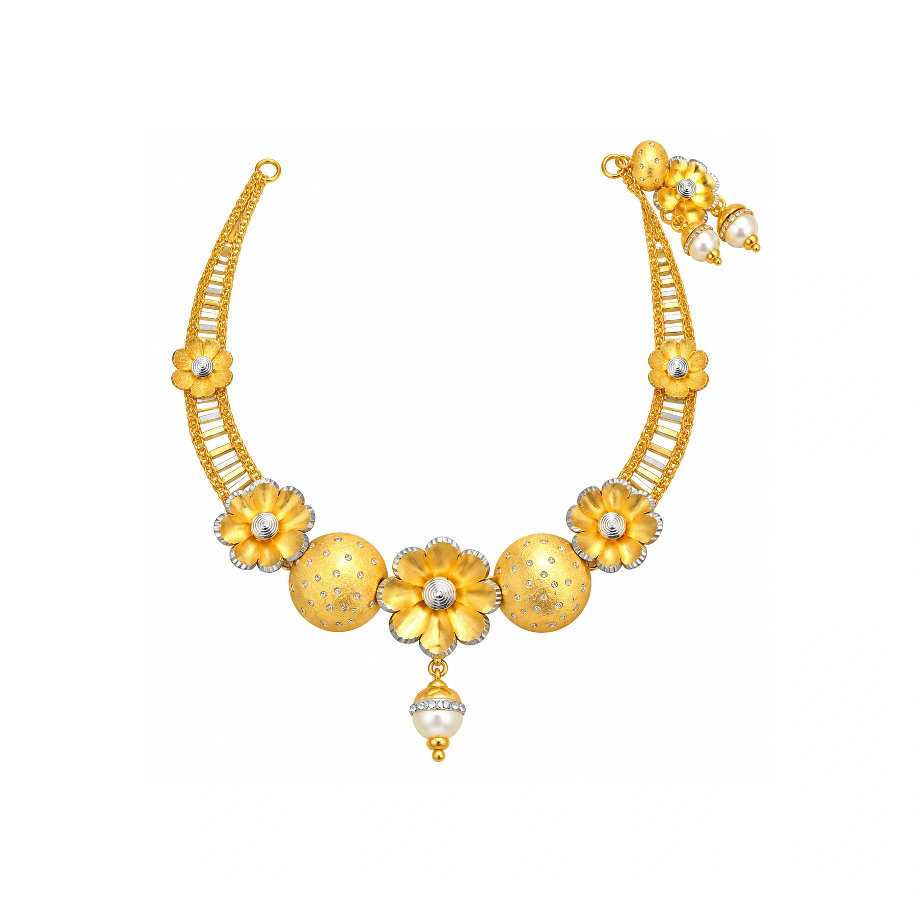 The GSS021520486 Gold Short Necklace Set